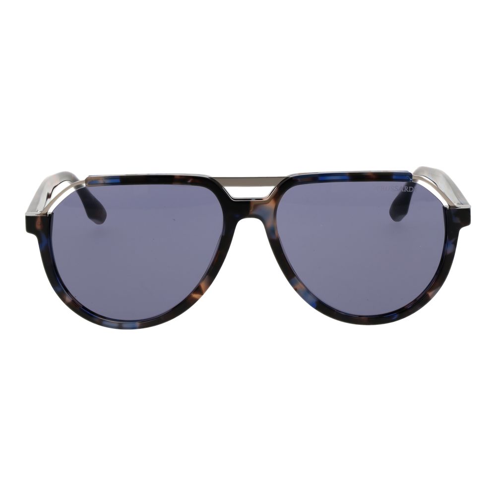 Trussardi Brown Acetate & Stainless Steel Men's Sunglasses