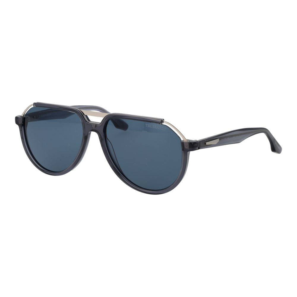 Trussardi Gray Acetate & Stainless Steel Men's Sunglasses