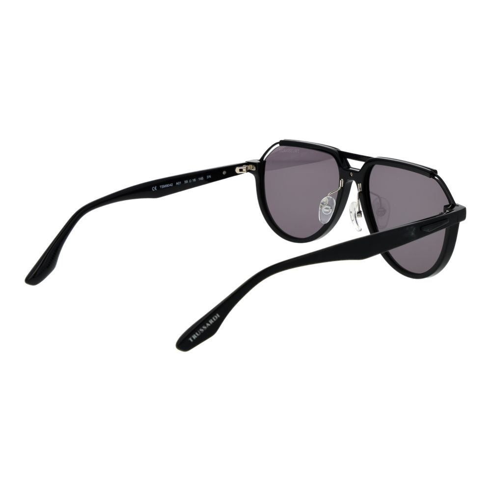 Trussardi Black Acetate Men's Sunglasses