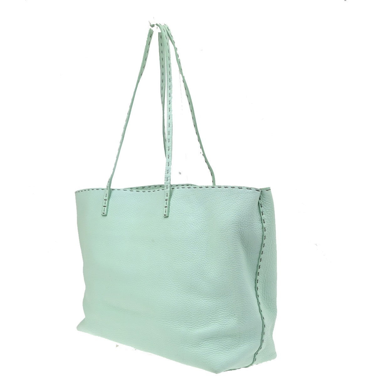 Fendi Roll Tote Selleria Leather Green Leather Tote Bag Bag (Pre-Owned)