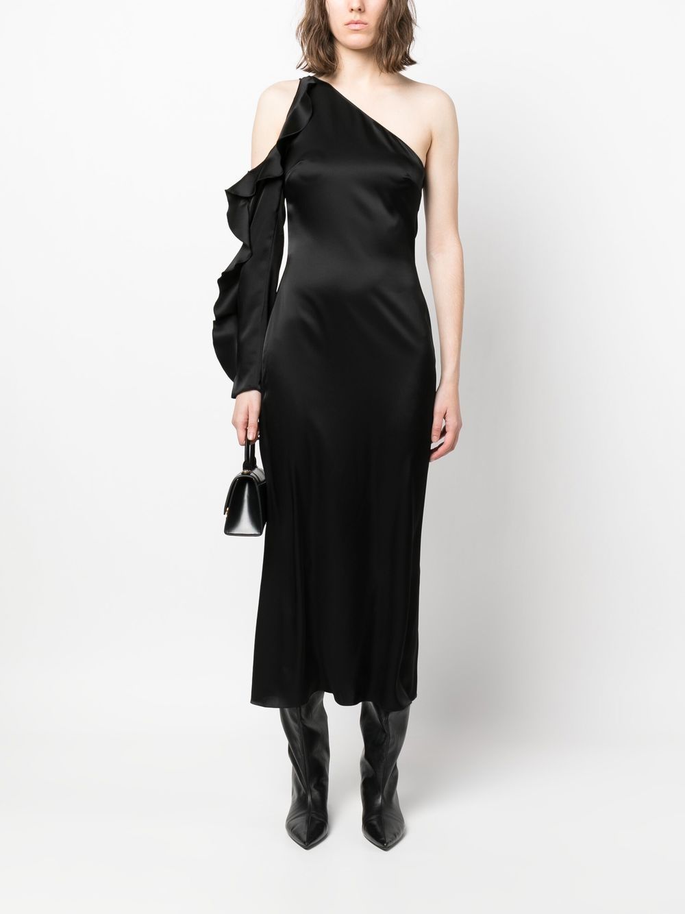 David Koma Women's Ruffle Detail One Shoulder Midi Dress