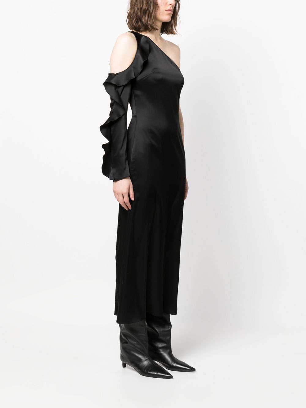 David Koma Women's Ruffle Detail One Shoulder Midi Dress
