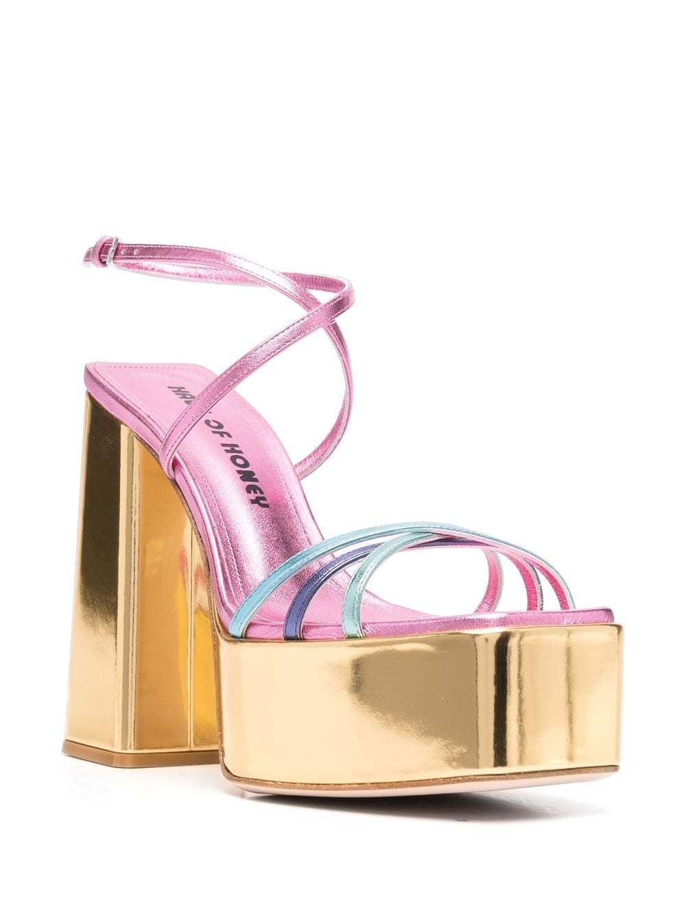 Haus Of Honey Women's Wannabe Mirror Leather Sandals