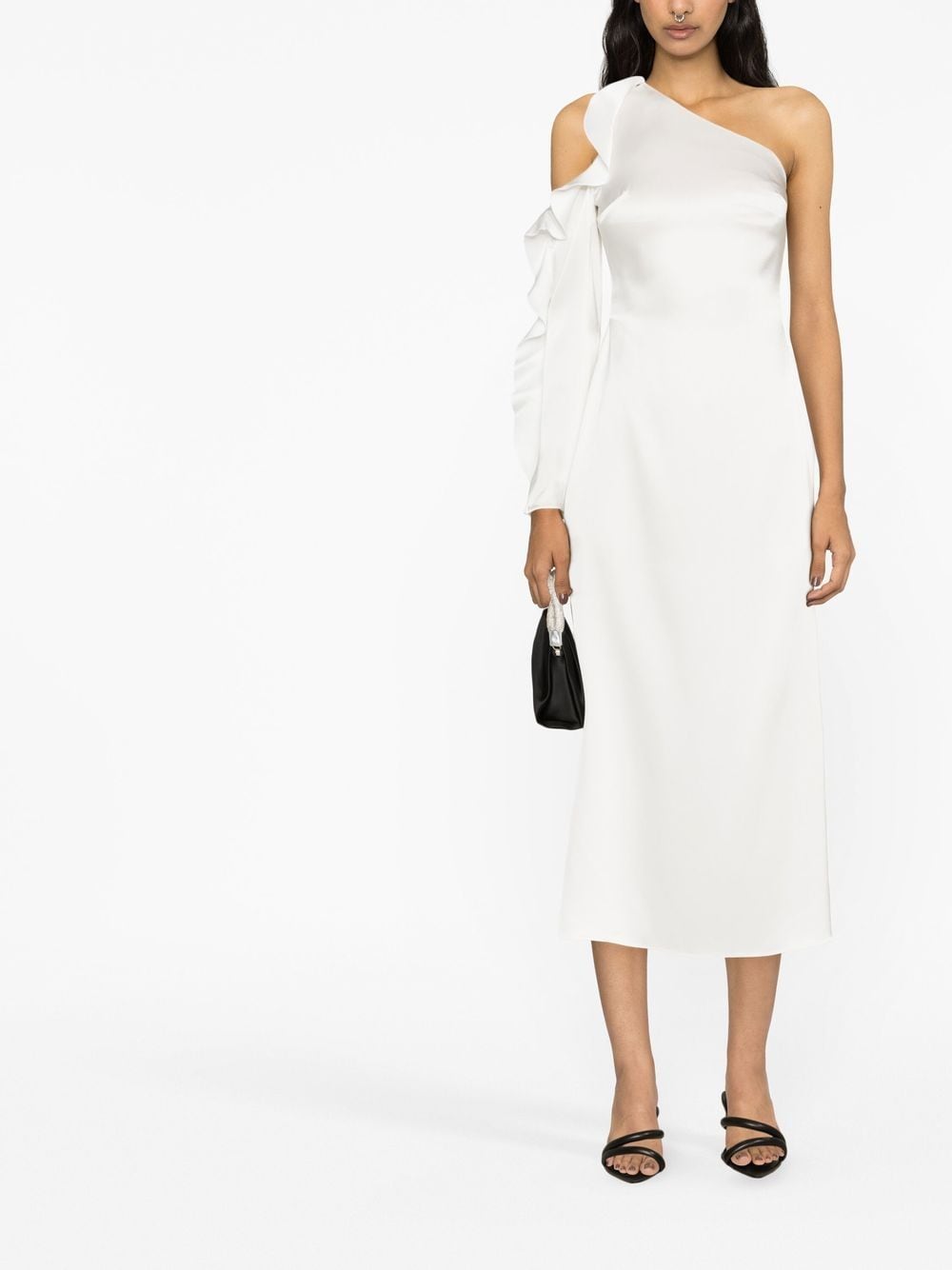 David Koma Women's Ruffle Detail One Shoulder Midi Dress