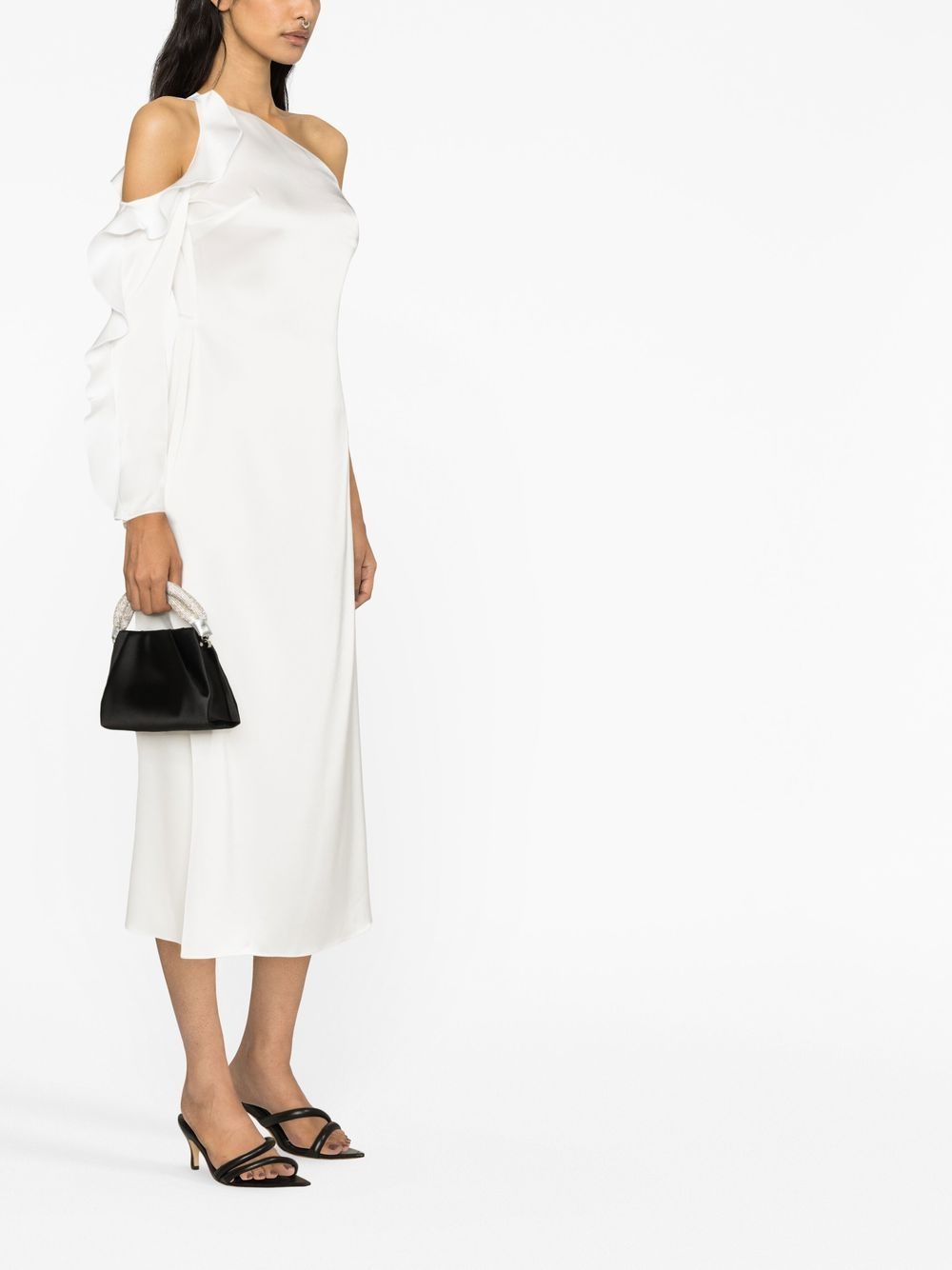 David Koma Women's Ruffle Detail One Shoulder Midi Dress