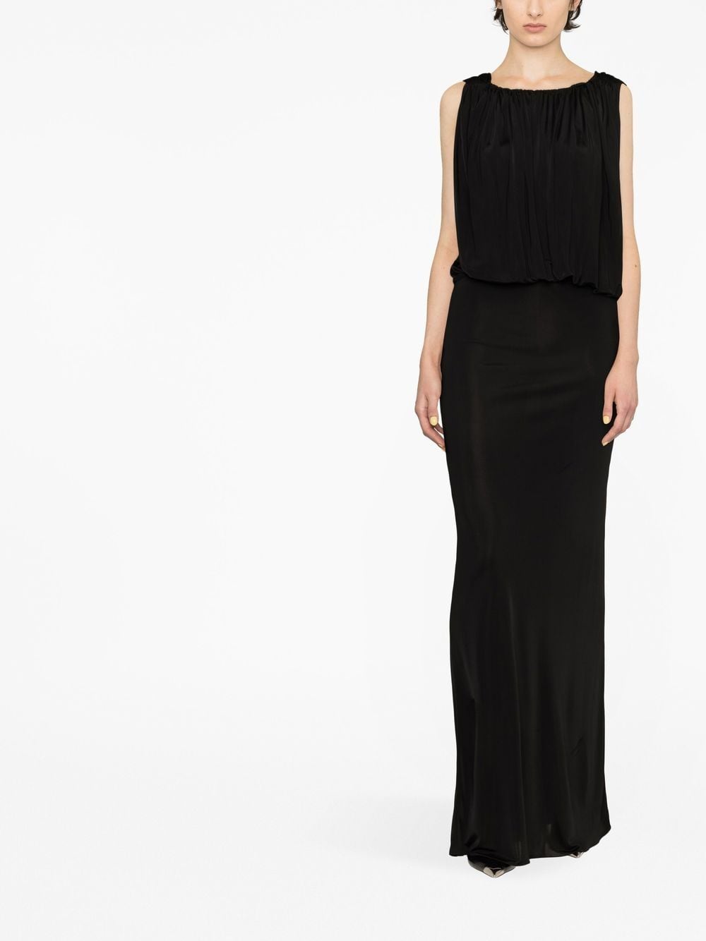 Saint Laurent Women's Draped Sleeveless Jersey Dress