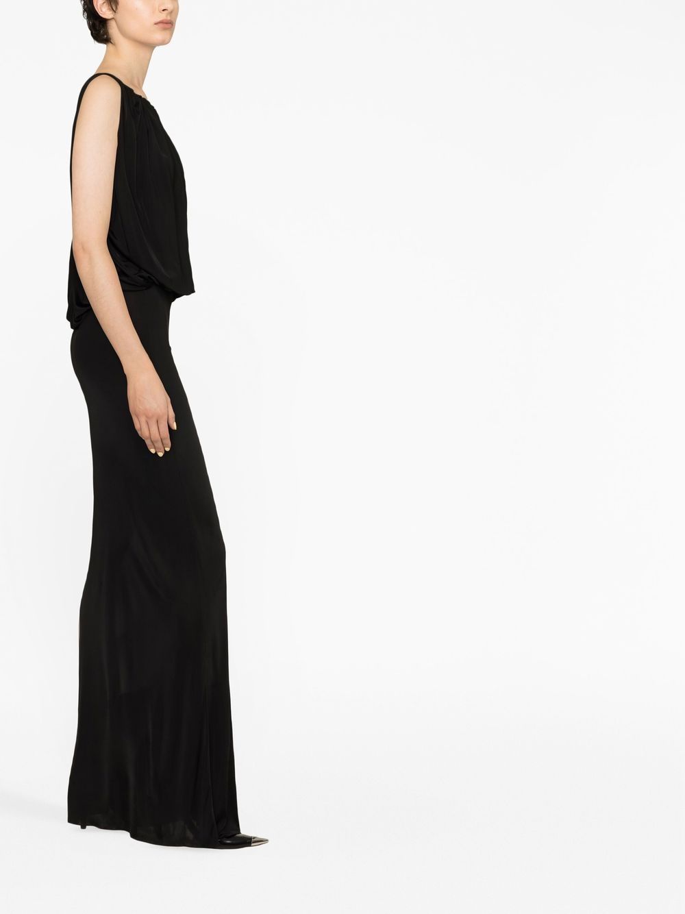 Saint Laurent Women's Draped Sleeveless Jersey Dress