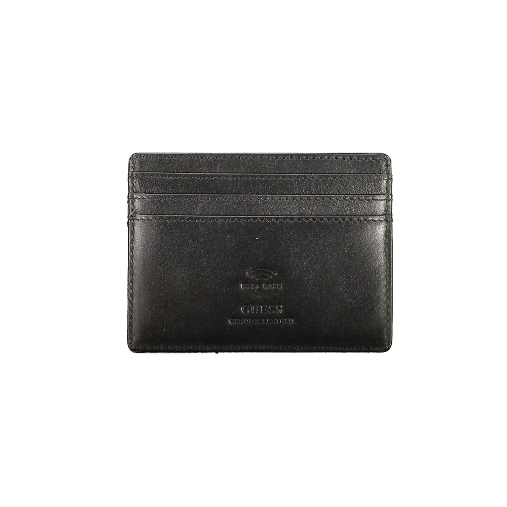 Guess Jeans Black Leather Men Men's Wallet