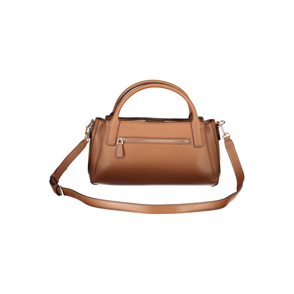 Guess Jeans Brown Polyurethane Women's Bag with Adjustable Women's Strap