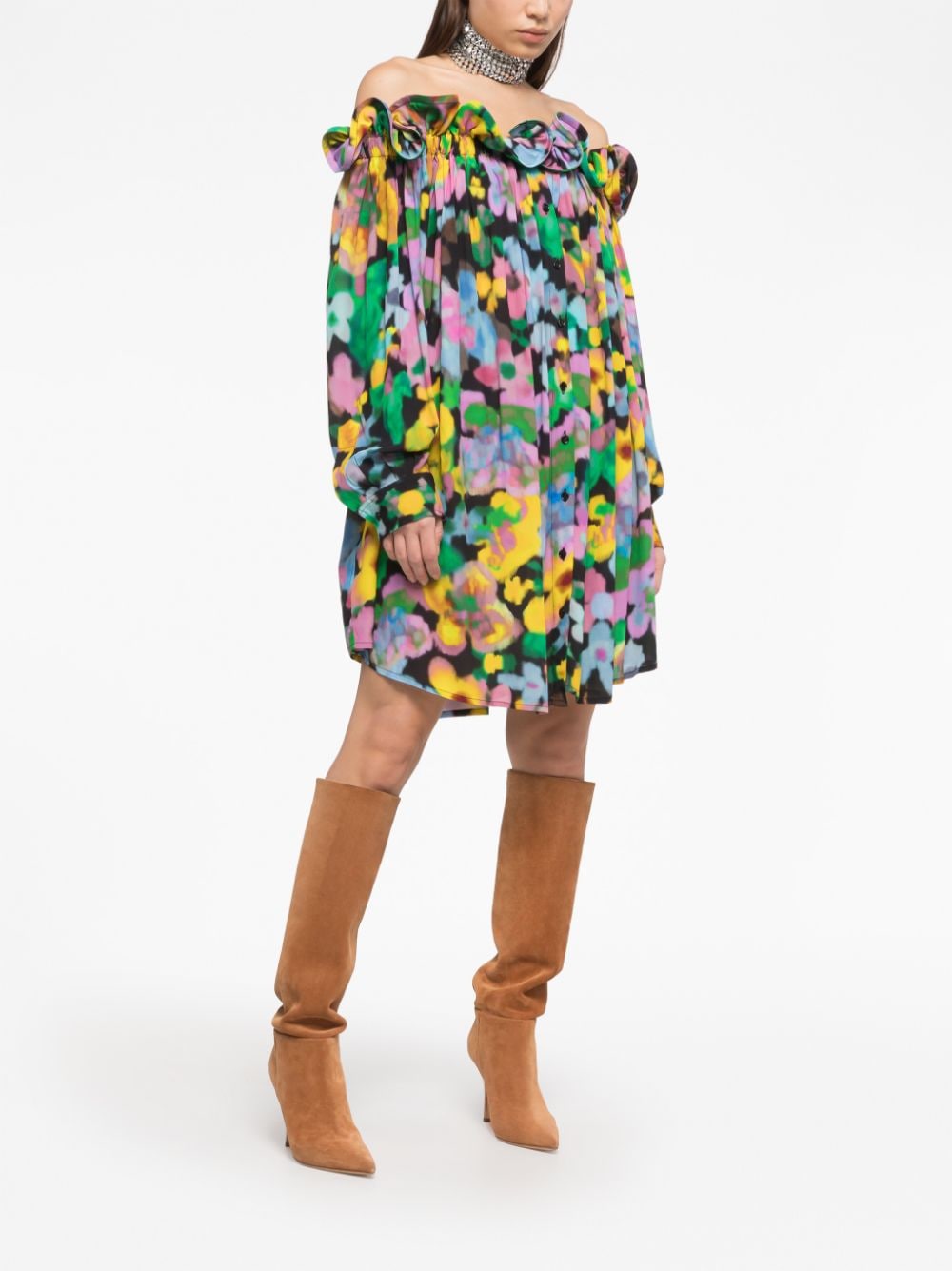 Az Factory With Lutz Huelle Women's Off Shoulder Short Dress