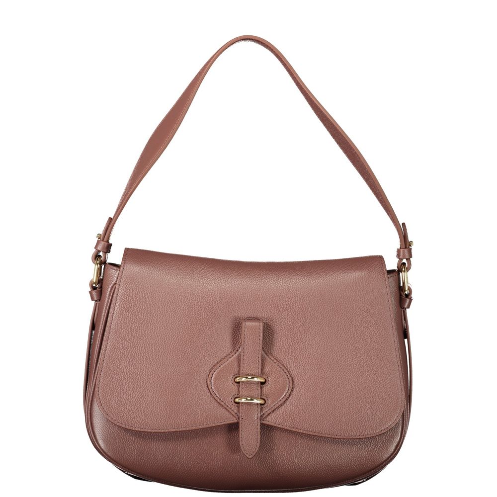Coccinelle Brown Leather Women's Bag with Removable Strap and Women's Compartments