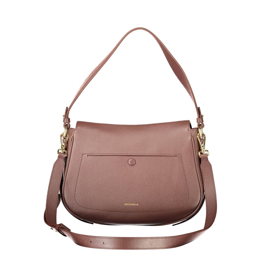 Coccinelle Brown Leather Women's Bag with Removable Strap and Women's Compartments