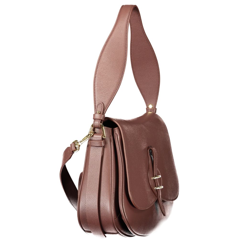 Coccinelle Brown Leather Women's Bag with Removable Strap and Women's Compartments
