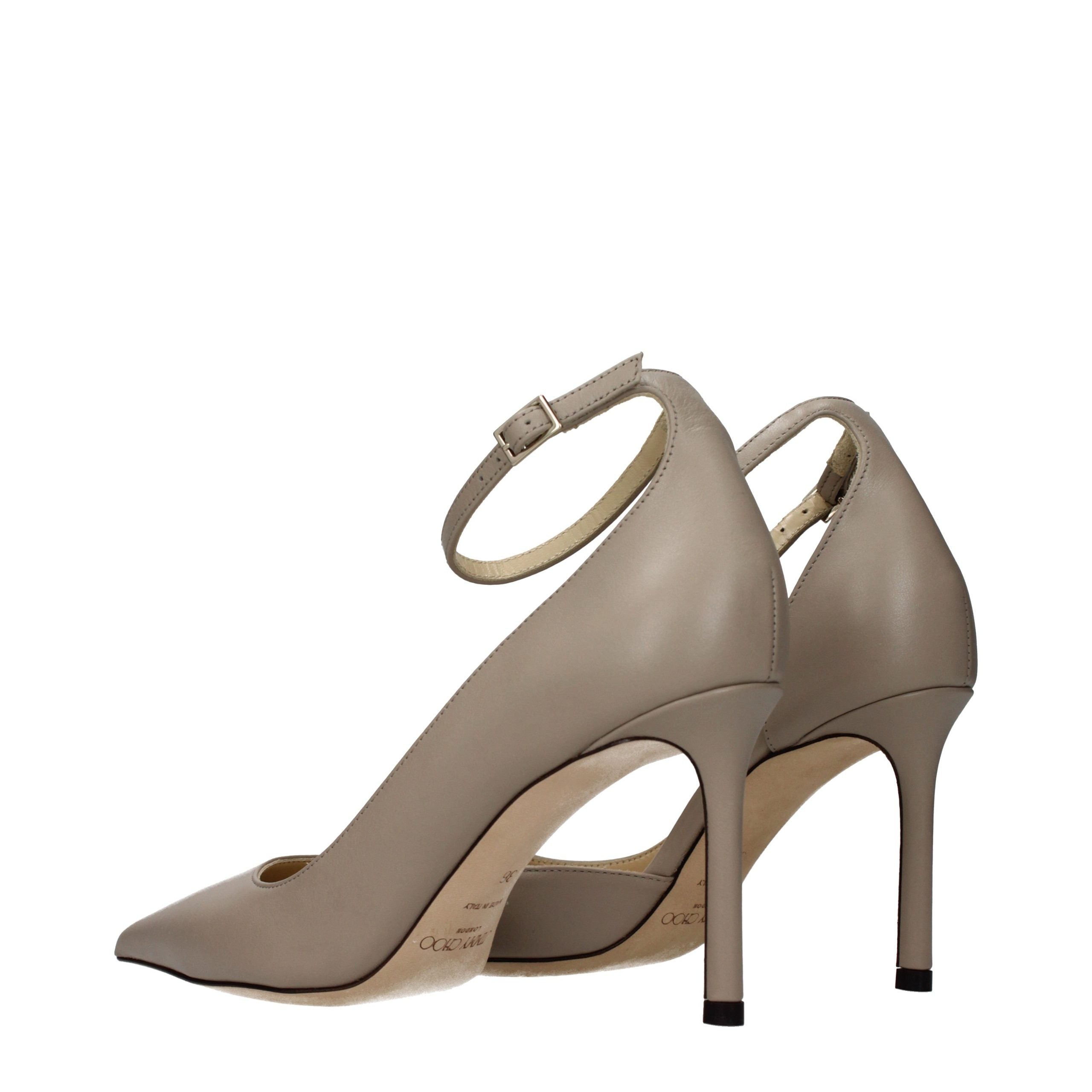 Jimmy Choo Gray Leather High Heel Women's Pumps