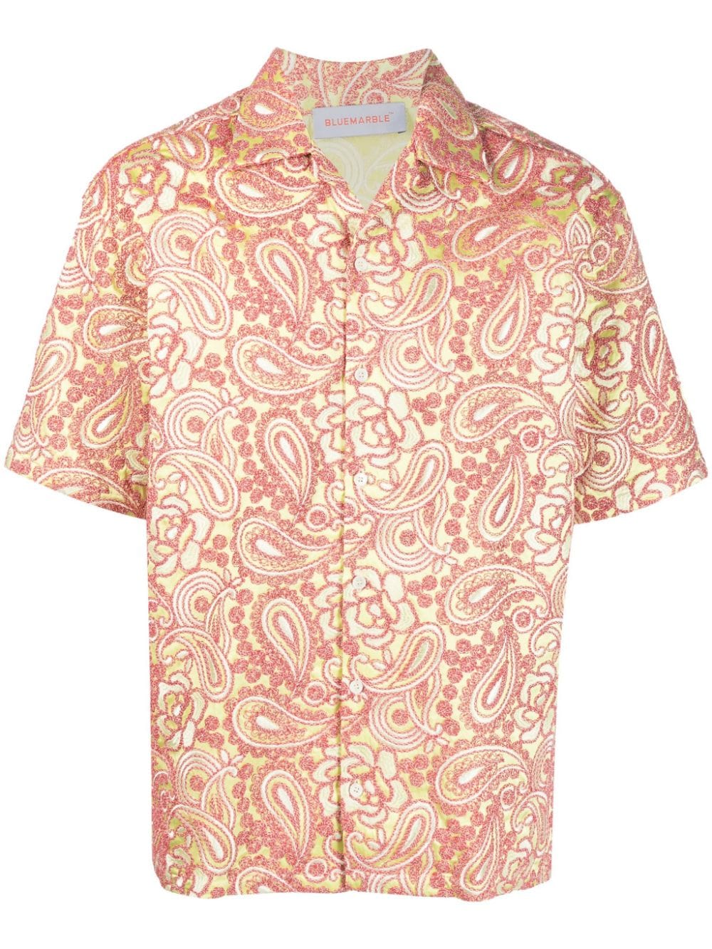 Bluemarble Men's Short Sleeve Embroidered Shirt