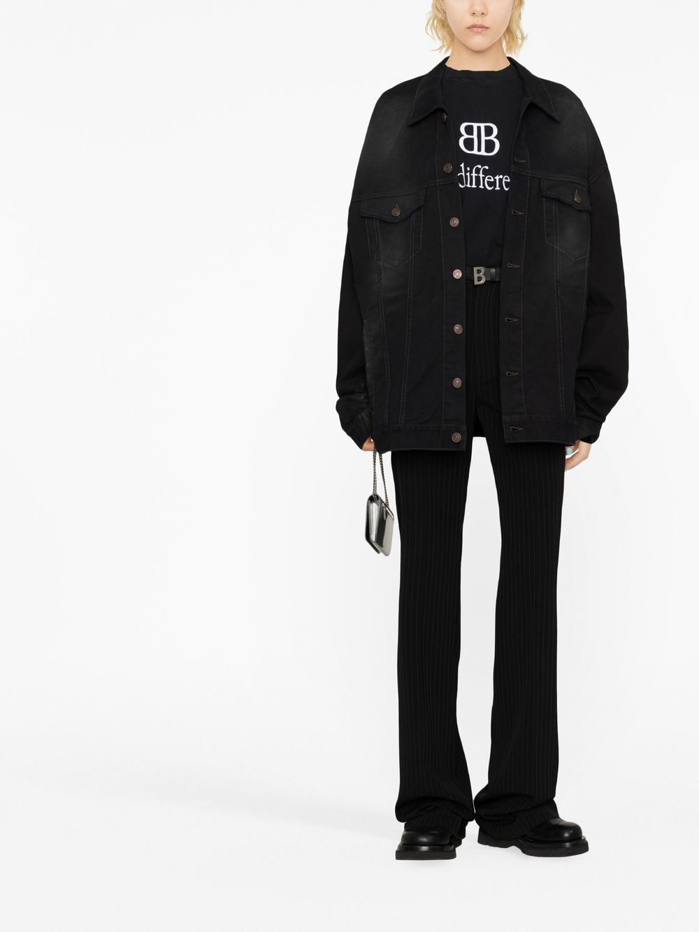 Balenciaga Women's Pinstripe Straight-Leg Trousers