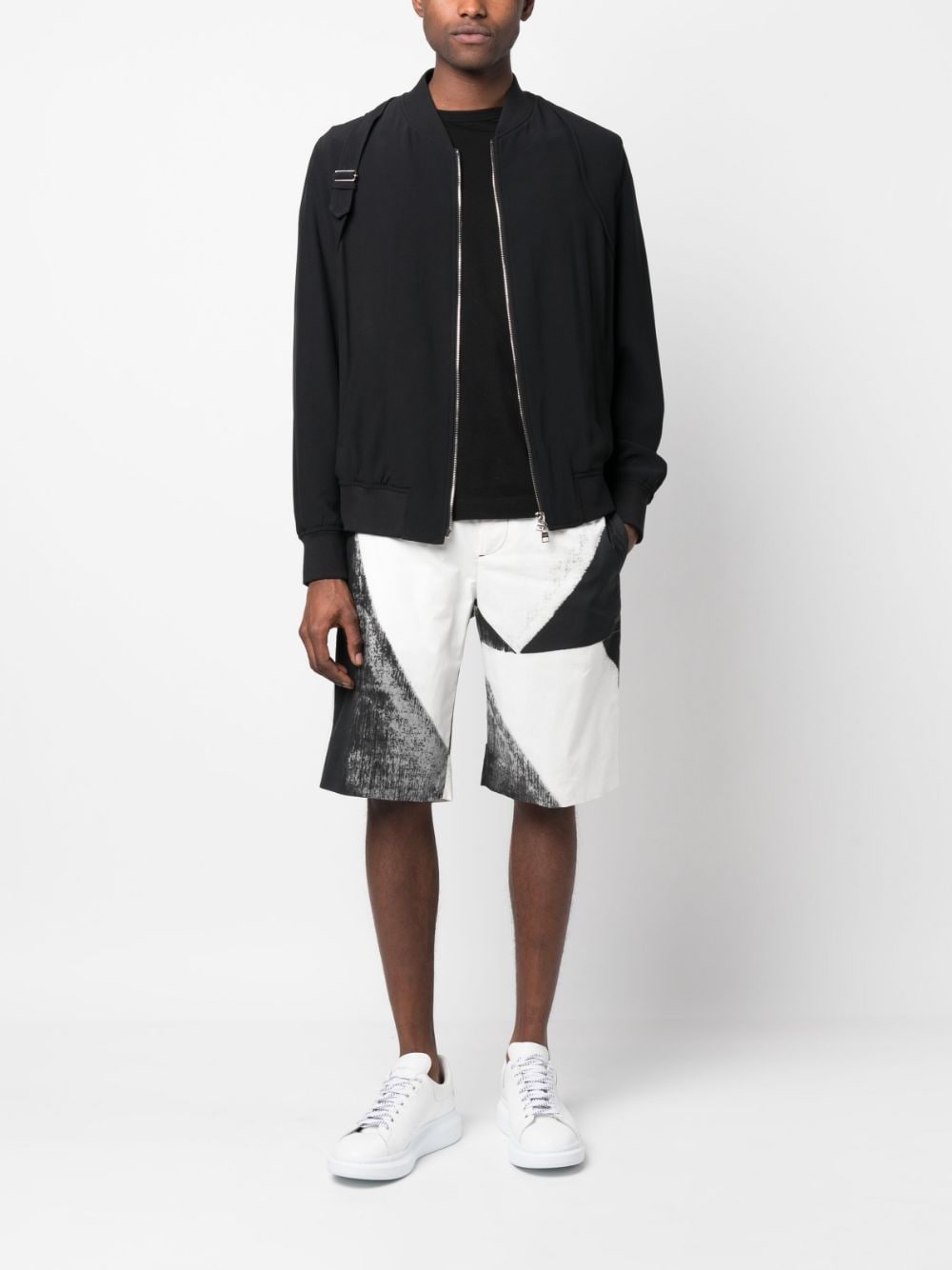 Alexander Mcqueen Men's Abstract-Print Cotton Bermuda Shorts