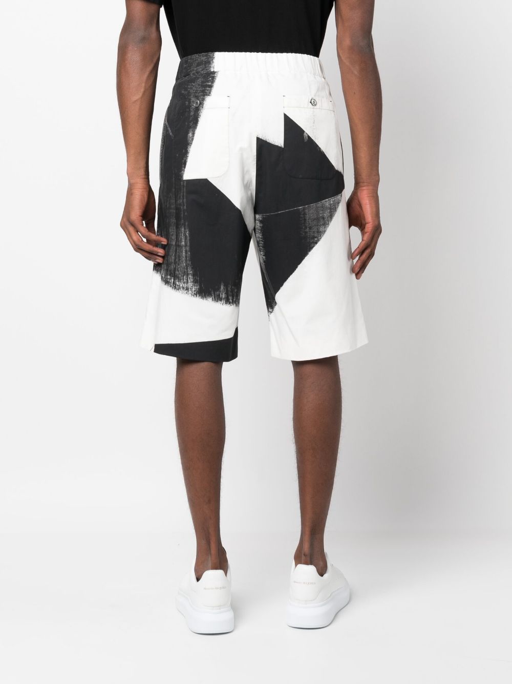 Alexander Mcqueen Men's Abstract-Print Cotton Bermuda Shorts