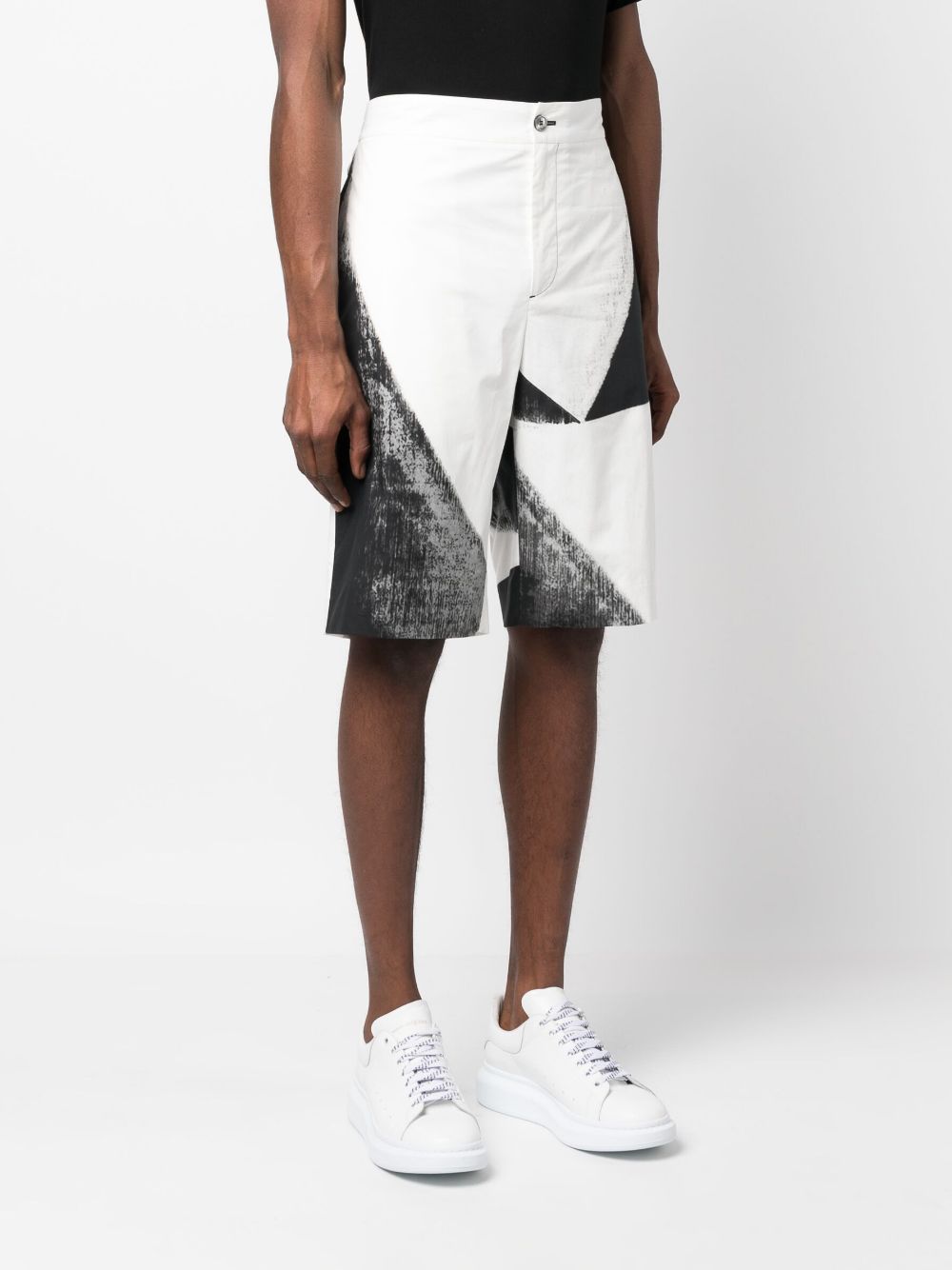 Alexander Mcqueen Men's Abstract-Print Cotton Bermuda Shorts
