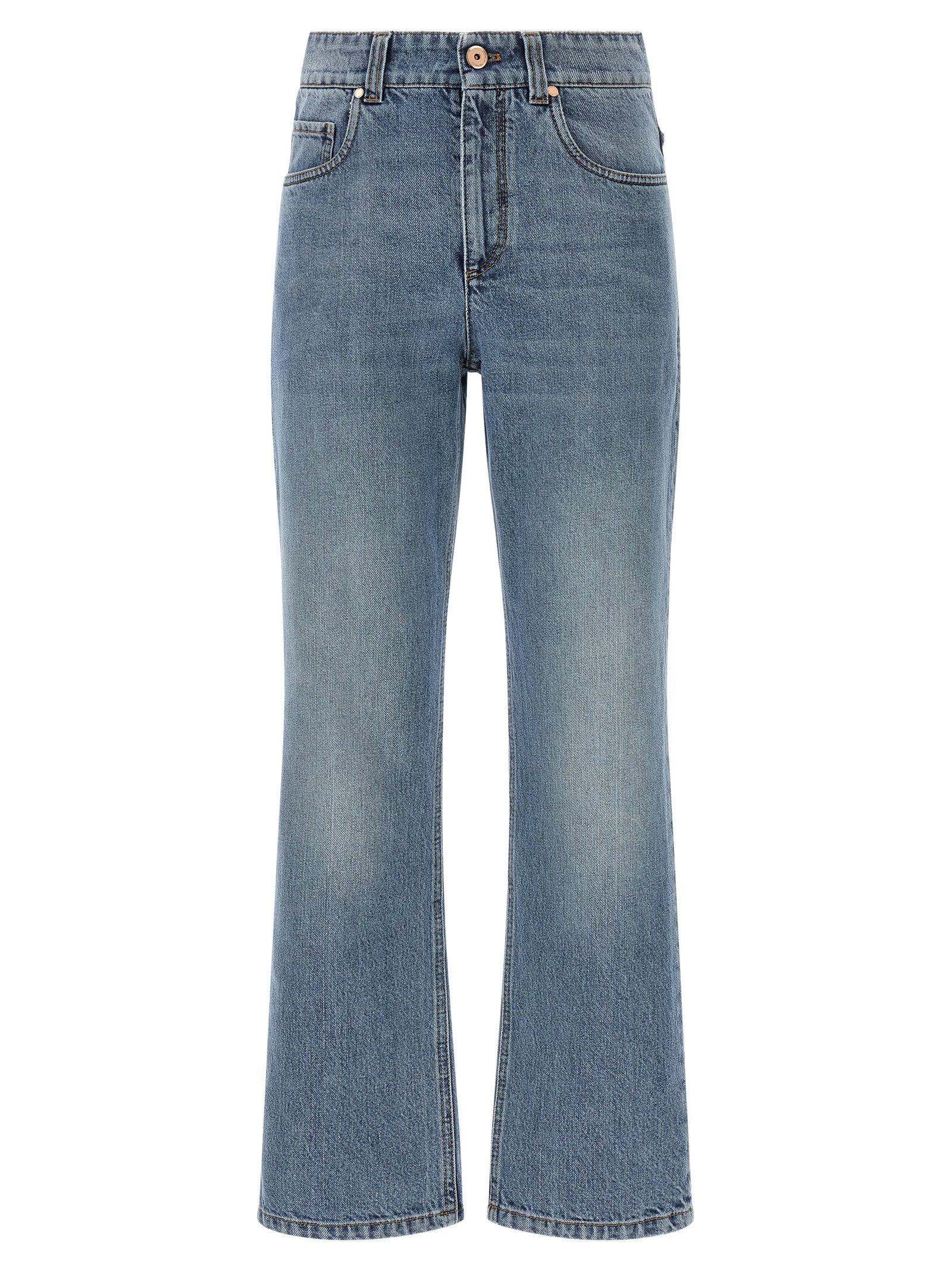 Brunello Cucinelli Blue Cotton Relaxed Fit Women's Jeans