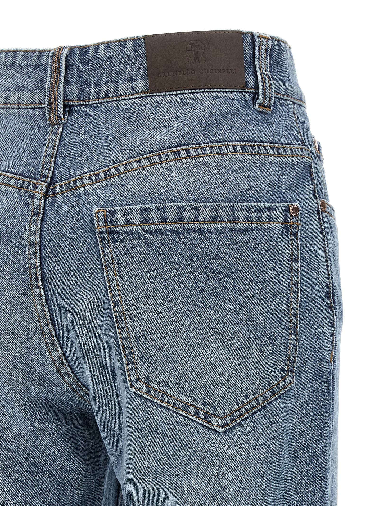 Brunello Cucinelli Blue Cotton Relaxed Fit Women's Jeans