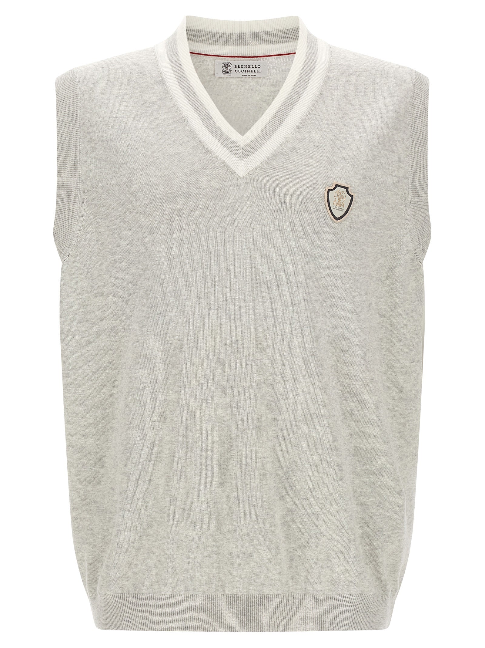 Brunello Cucinelli Gray Cotton Sleeveles Men's Sweater