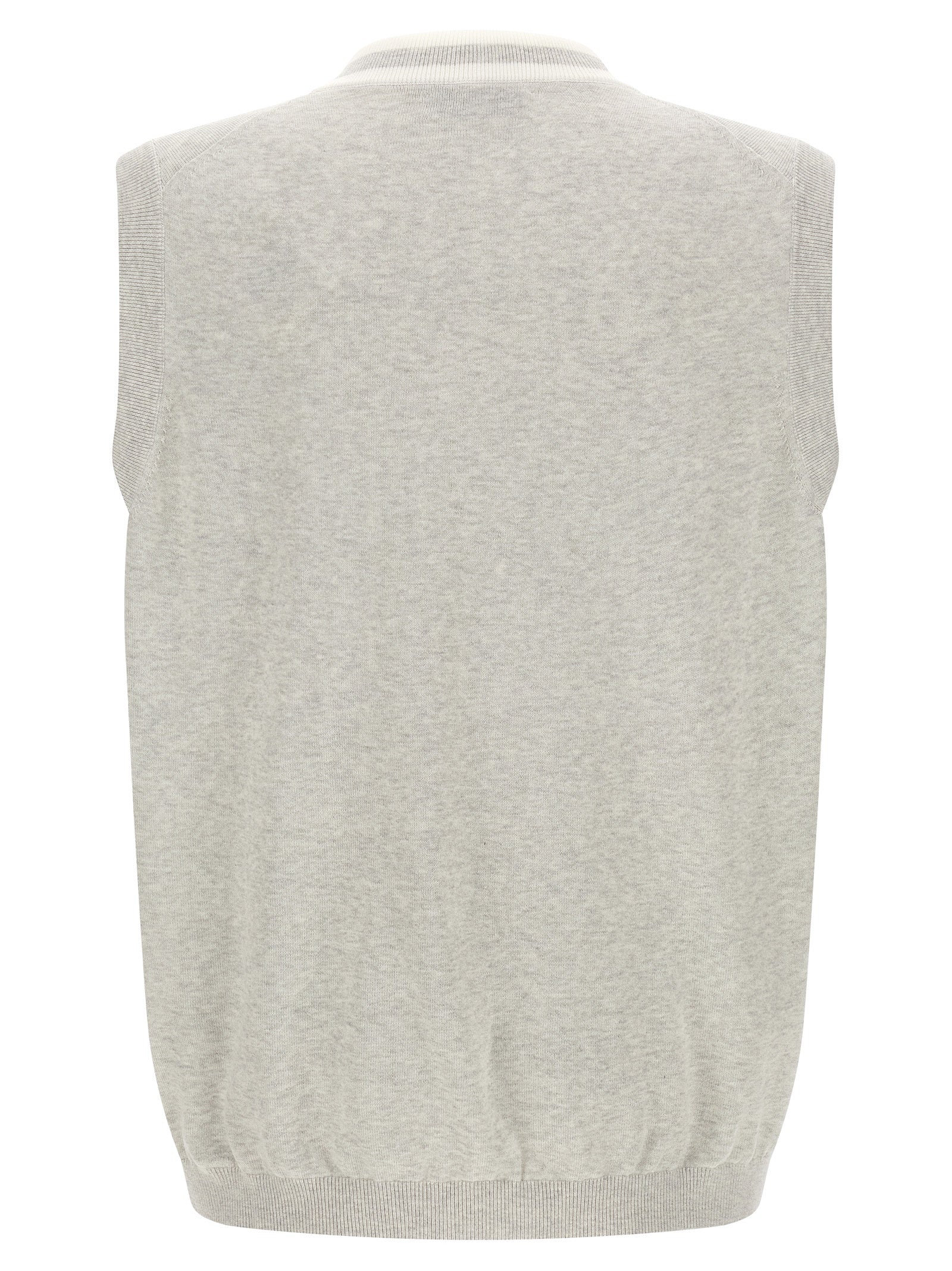 Brunello Cucinelli Gray Cotton Sleeveles Men's Sweater