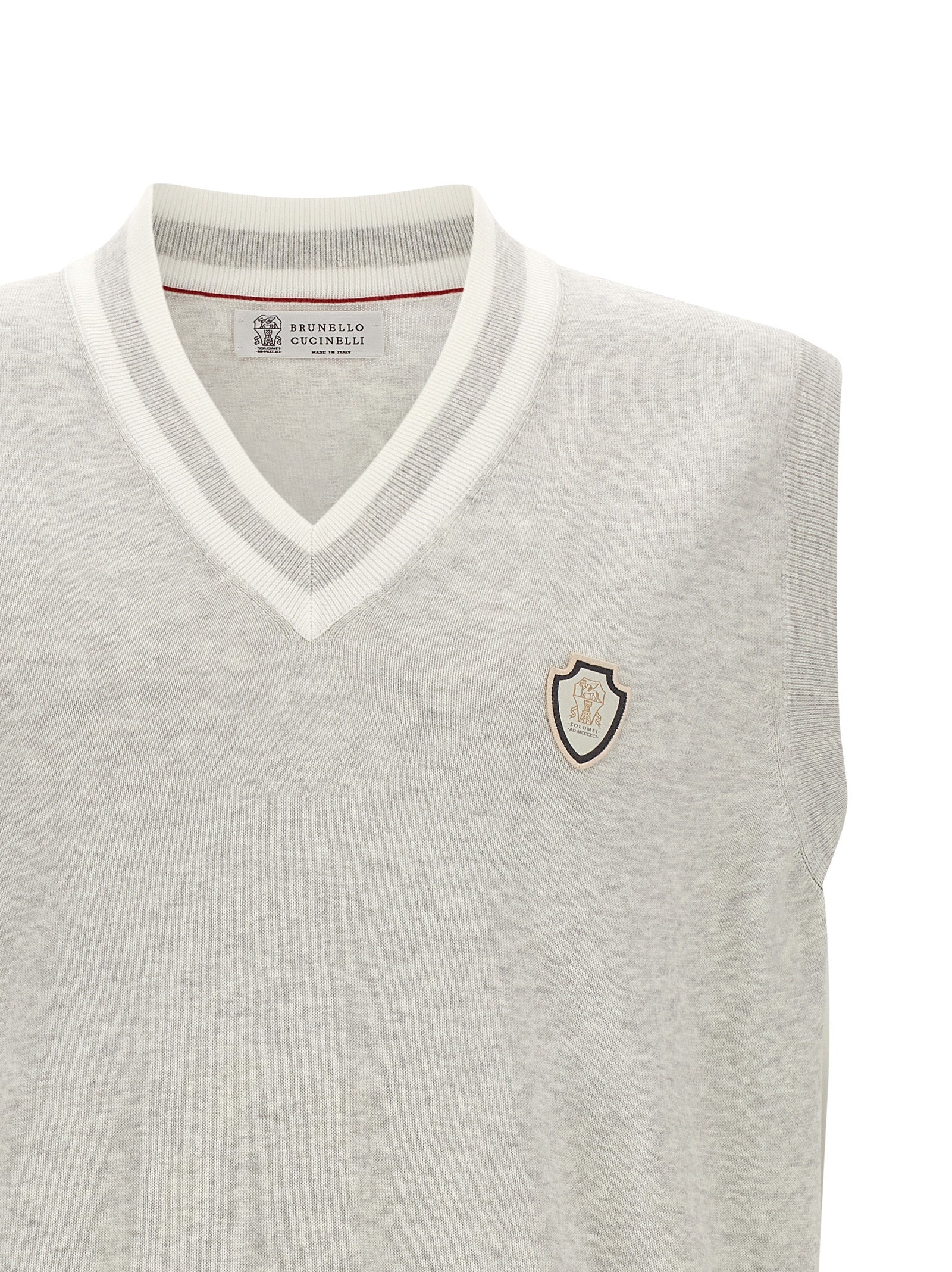 Brunello Cucinelli Gray Cotton Sleeveles Men's Sweater