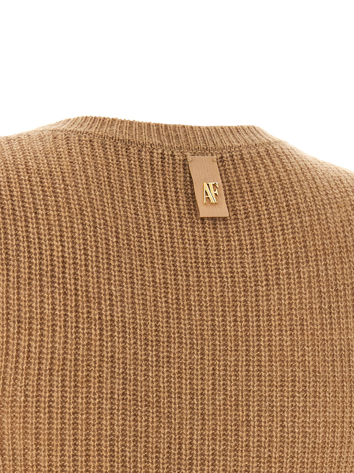 Alberta Ferretti Brown Cashmere Midi Women's Dress