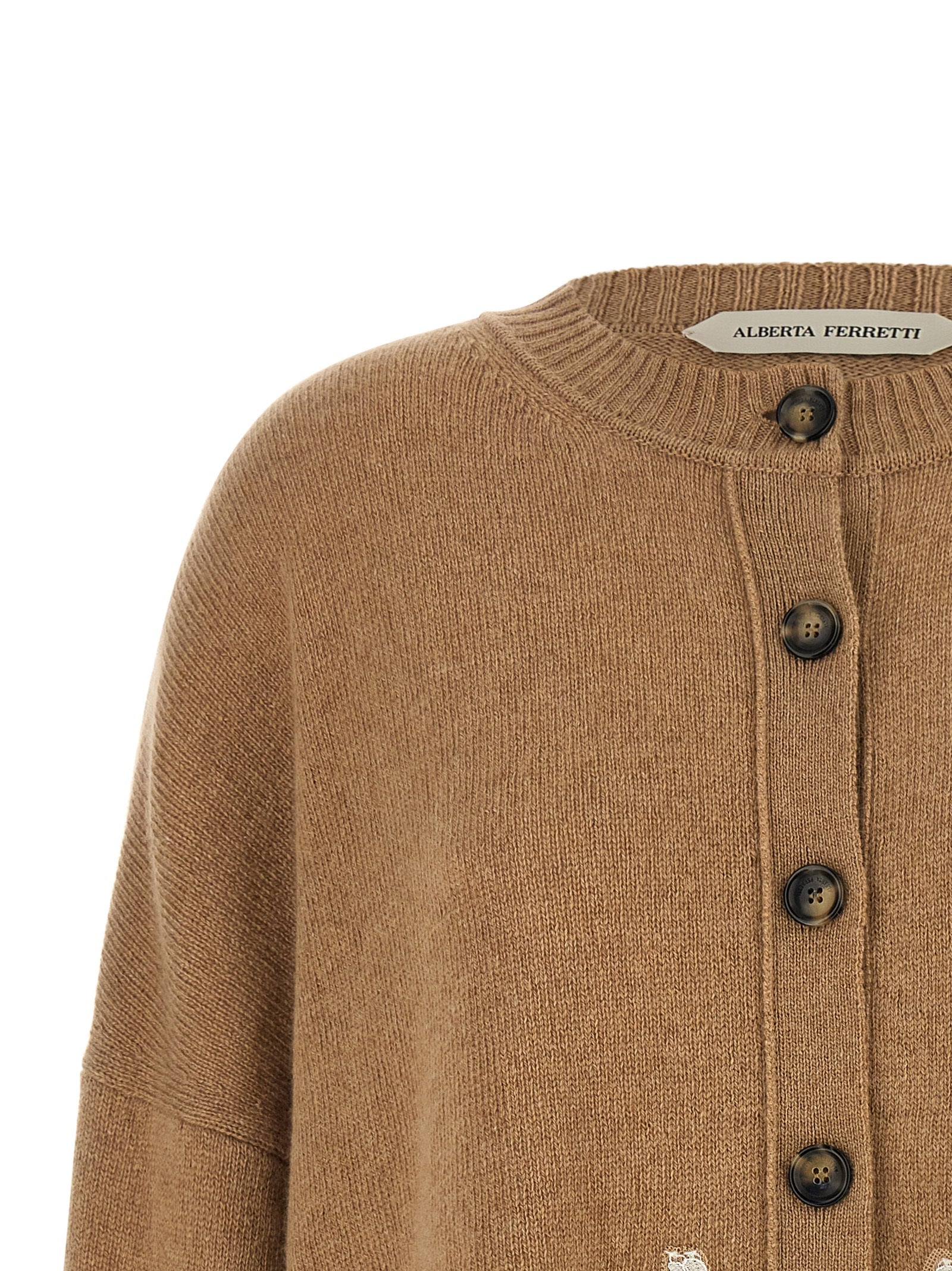 Alberta Ferretti Brown Cashmere Women's Cardigan