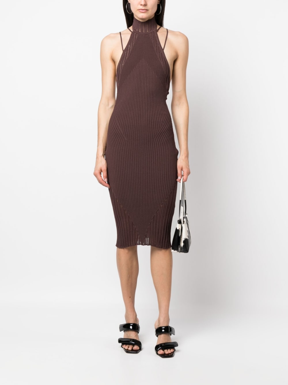 AndreäDamo Ribbed Midi Dress