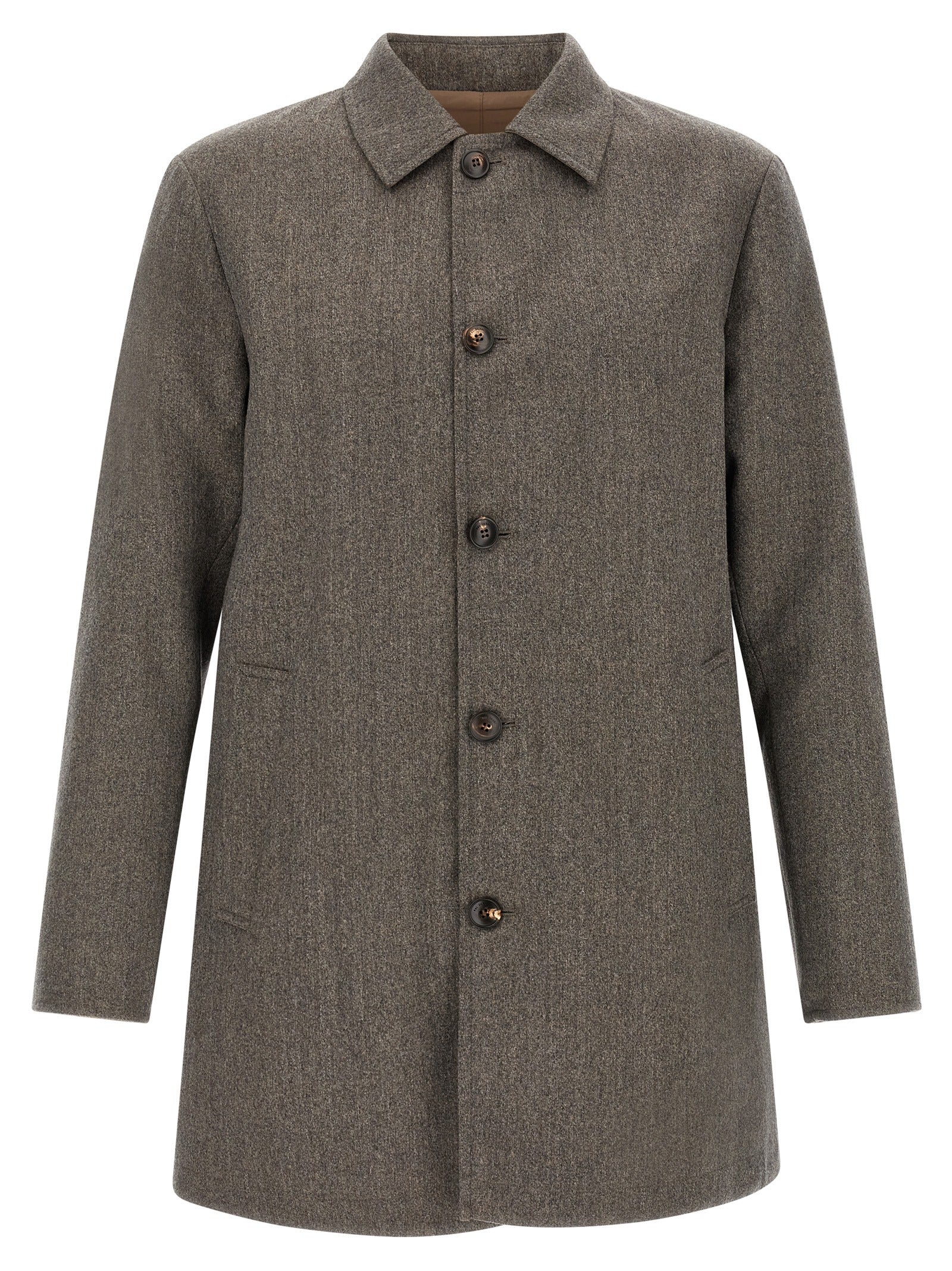 Pal Zileri Brown Wool Men's Coat
