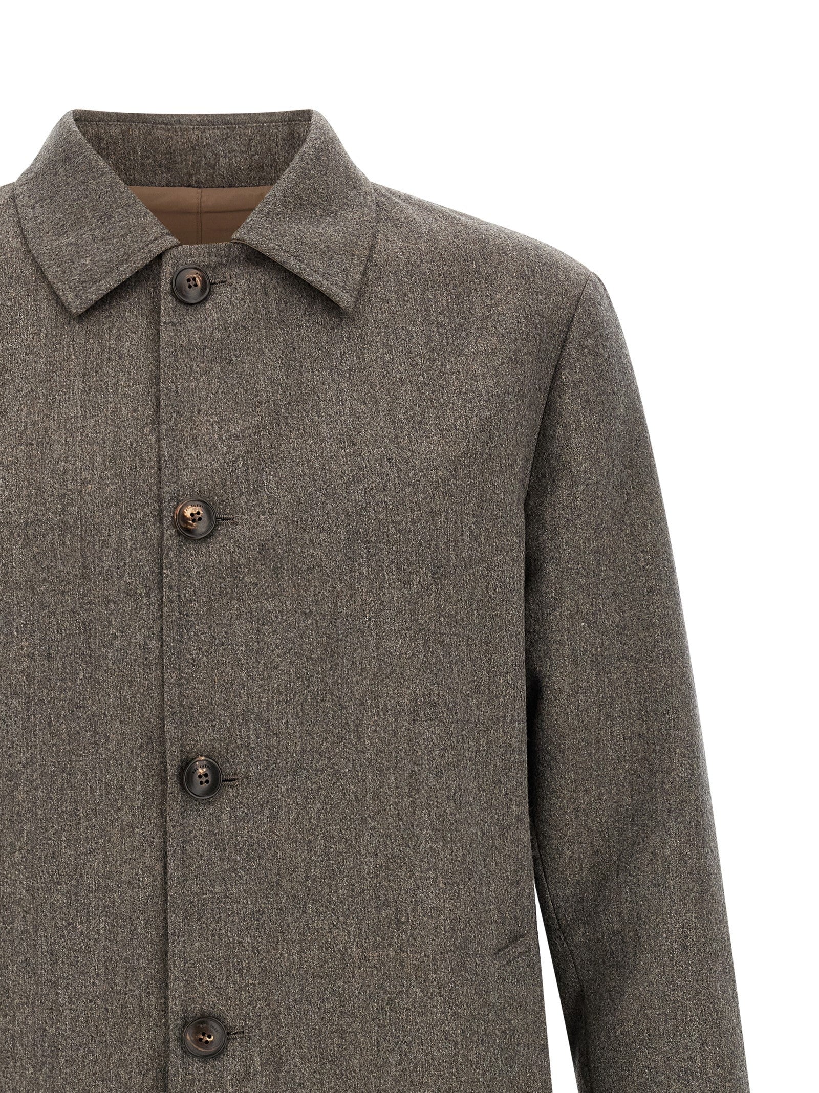 Pal Zileri Brown Wool Men's Coat