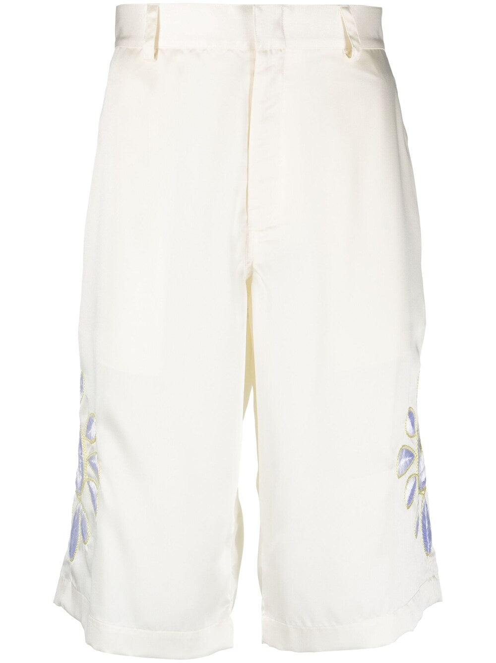Bluemarble Men's Embroidered Flowers Shorts