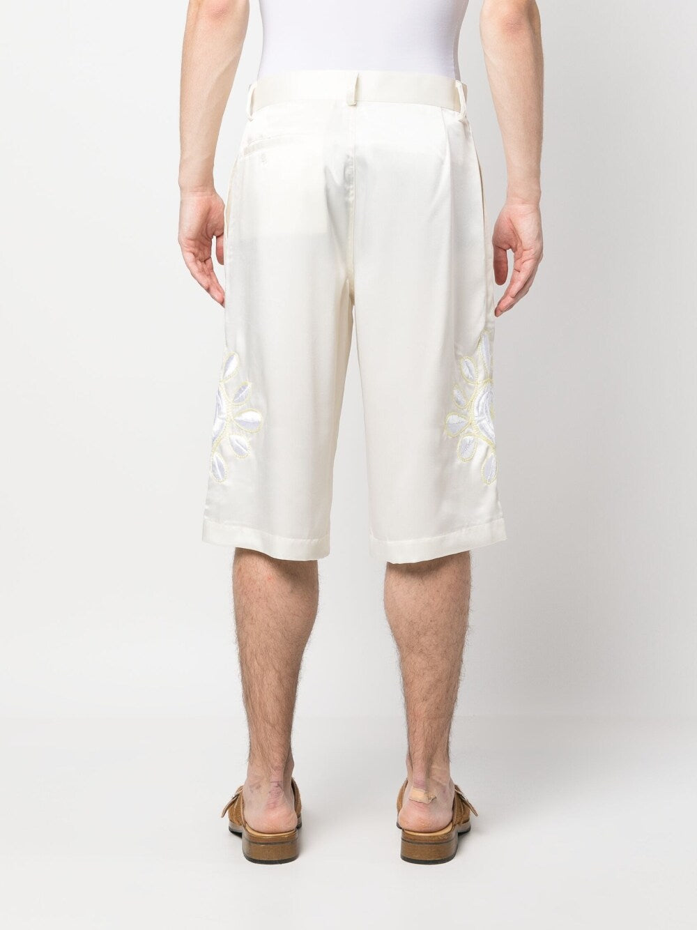 Bluemarble Men's Embroidered Flowers Shorts