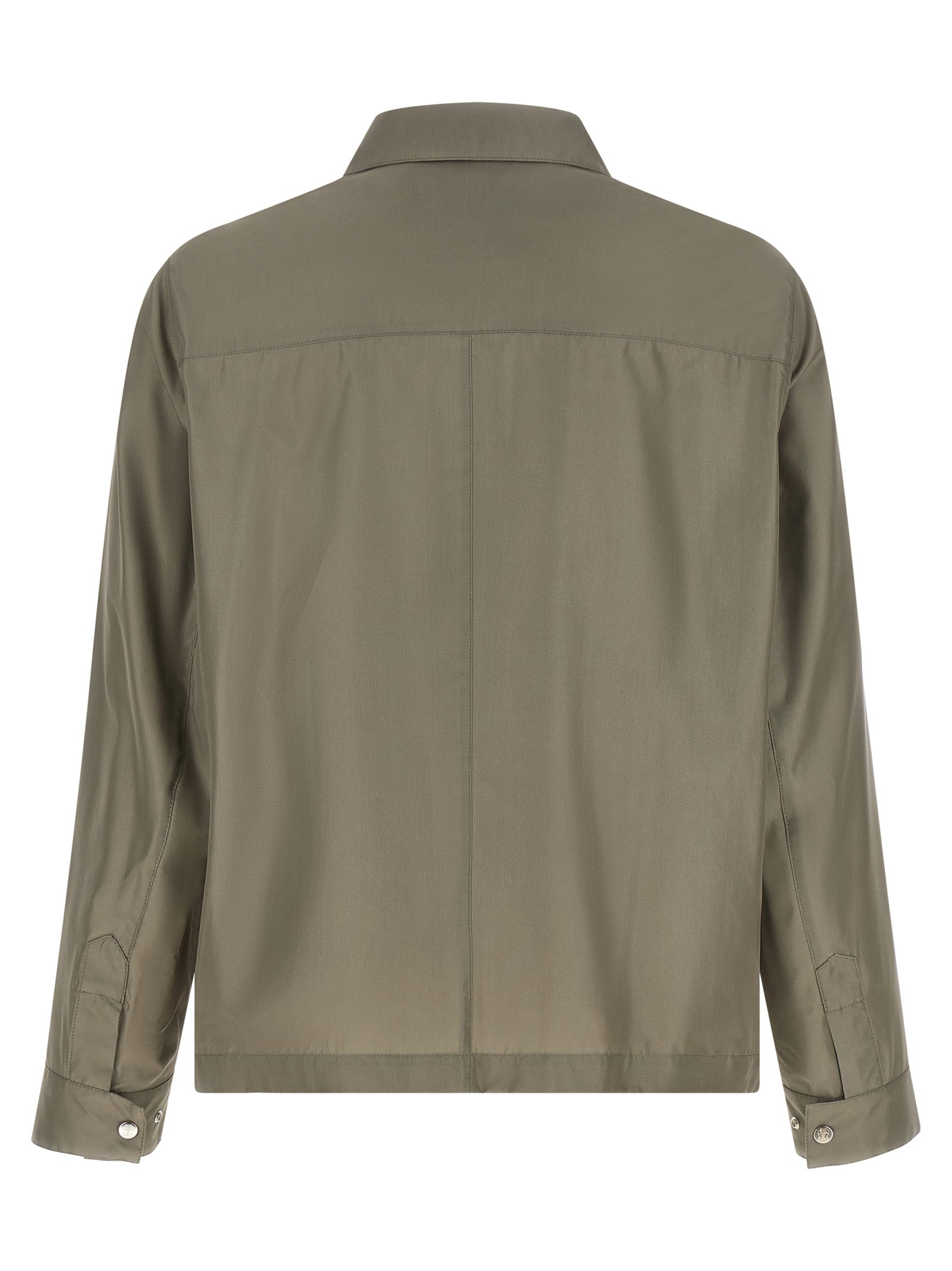 Brunello Cucinelli Bicolor Silk Full-Length Men's Jacket