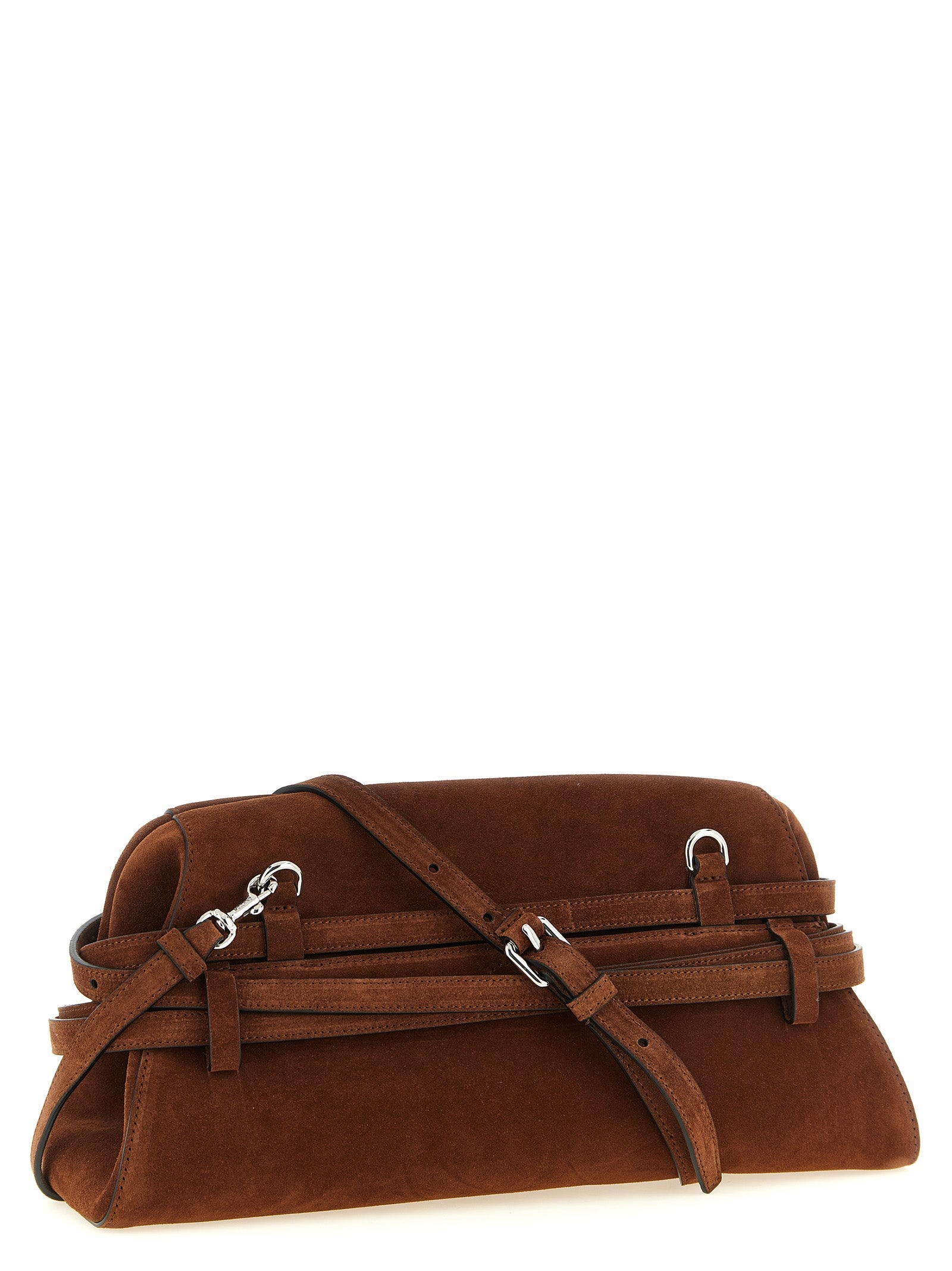Moschino Brown Calfskin Clutch Women's Bag
