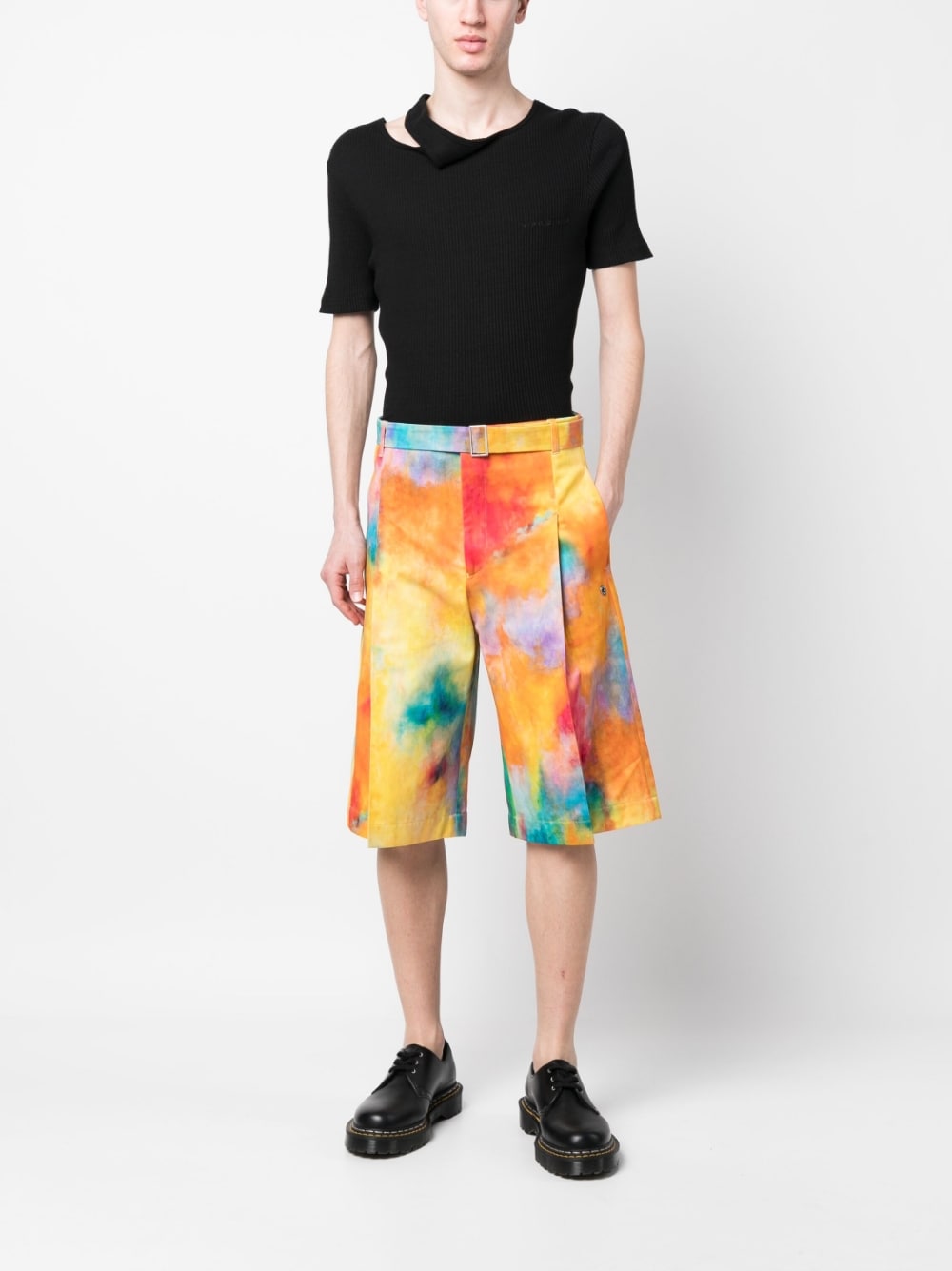 ÃTudes Tie-Dye Print Cotton Shorts