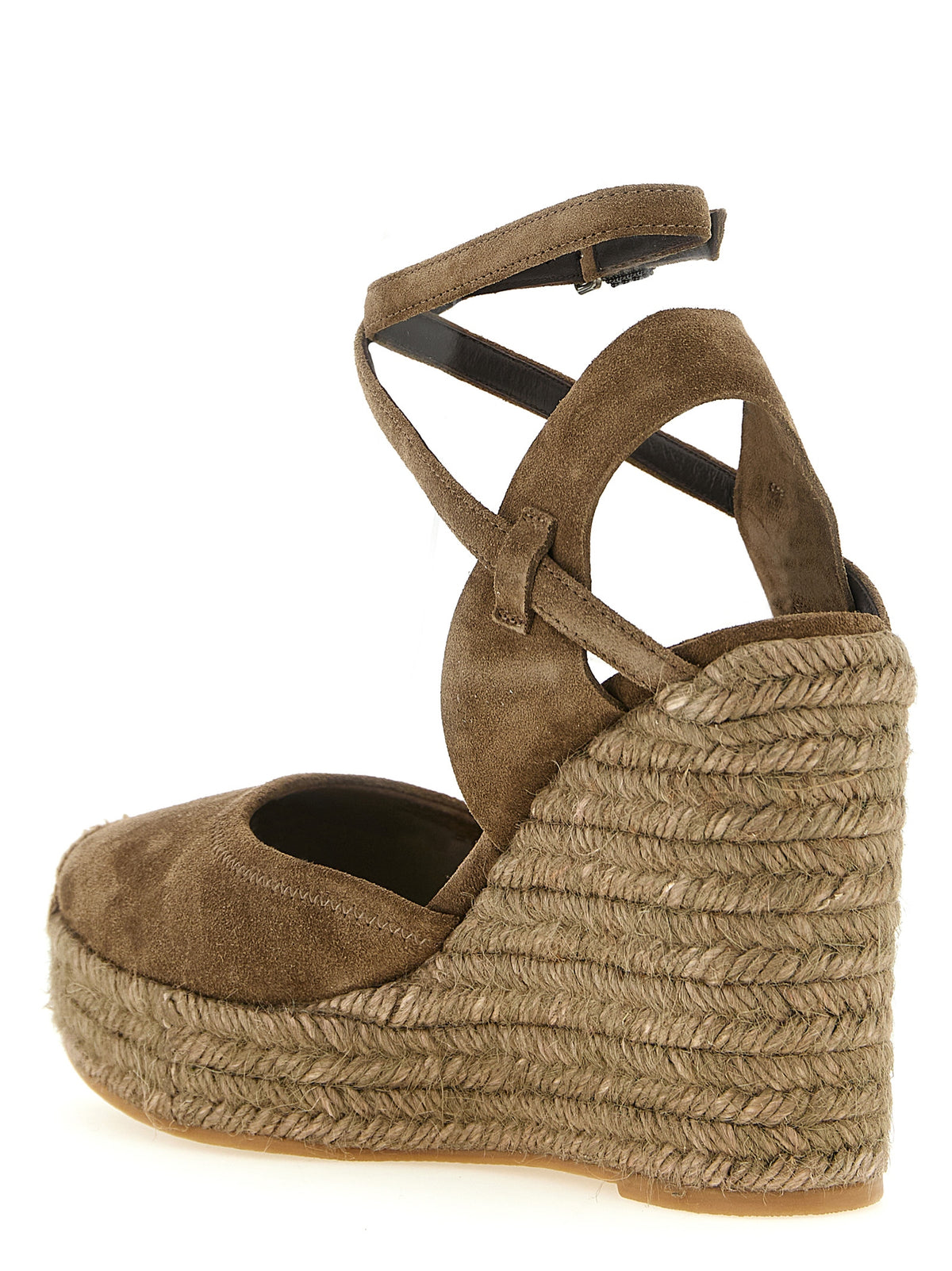 Brunello Cucinelli Brown Calfskin Wedge Women's Sandals