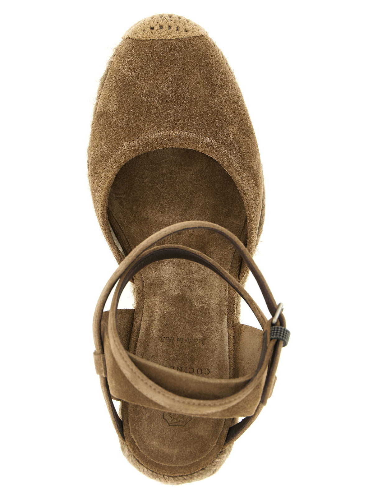 Brunello Cucinelli Brown Calfskin Wedge Women's Sandals