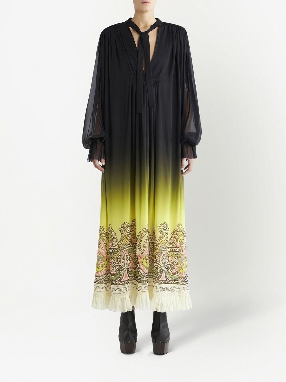 Etro Women's Silk Dress With Paisley Print And Gradient Effect