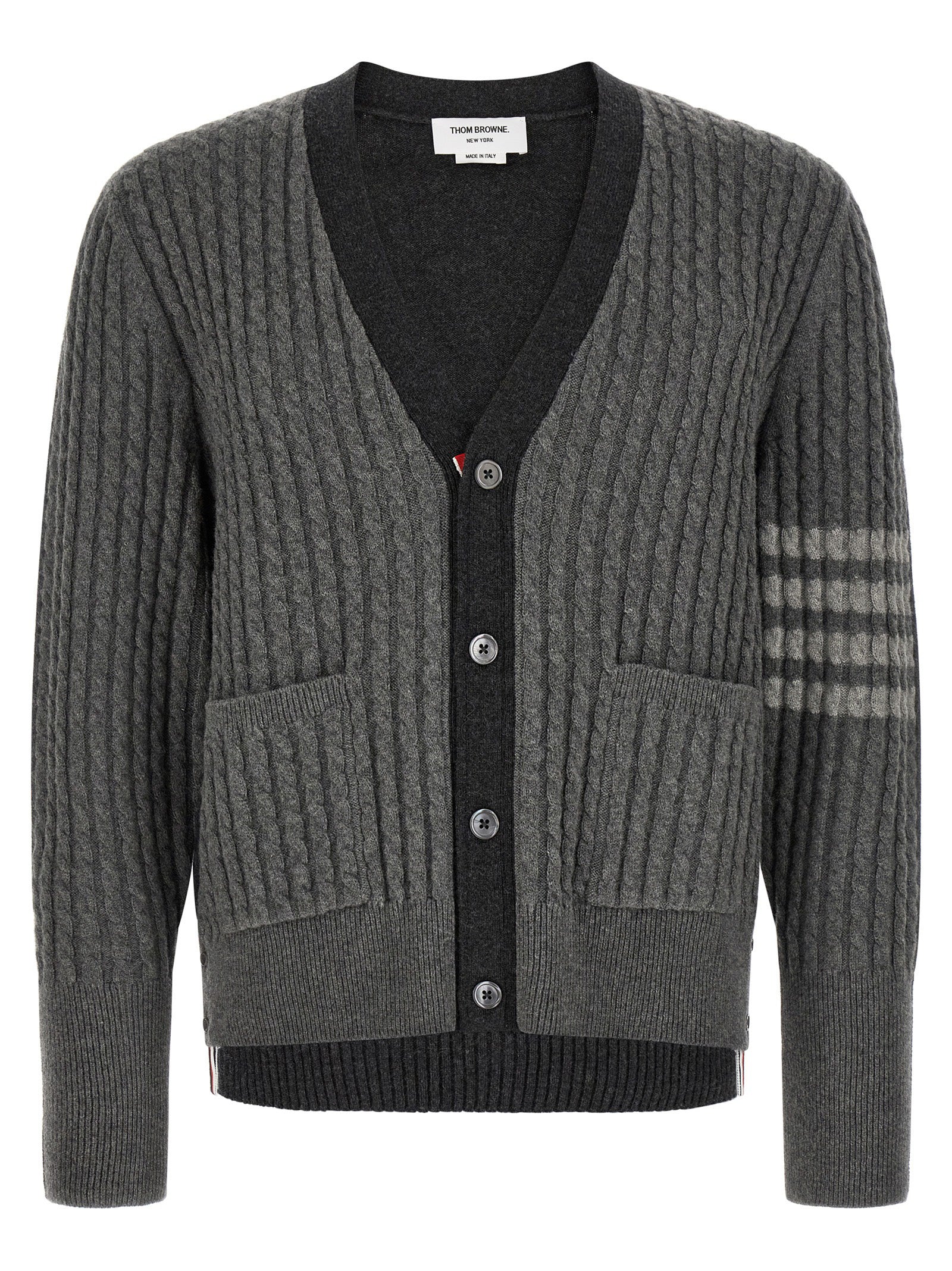 Thom Browne Gray Virgin Wool Men's Cardigan