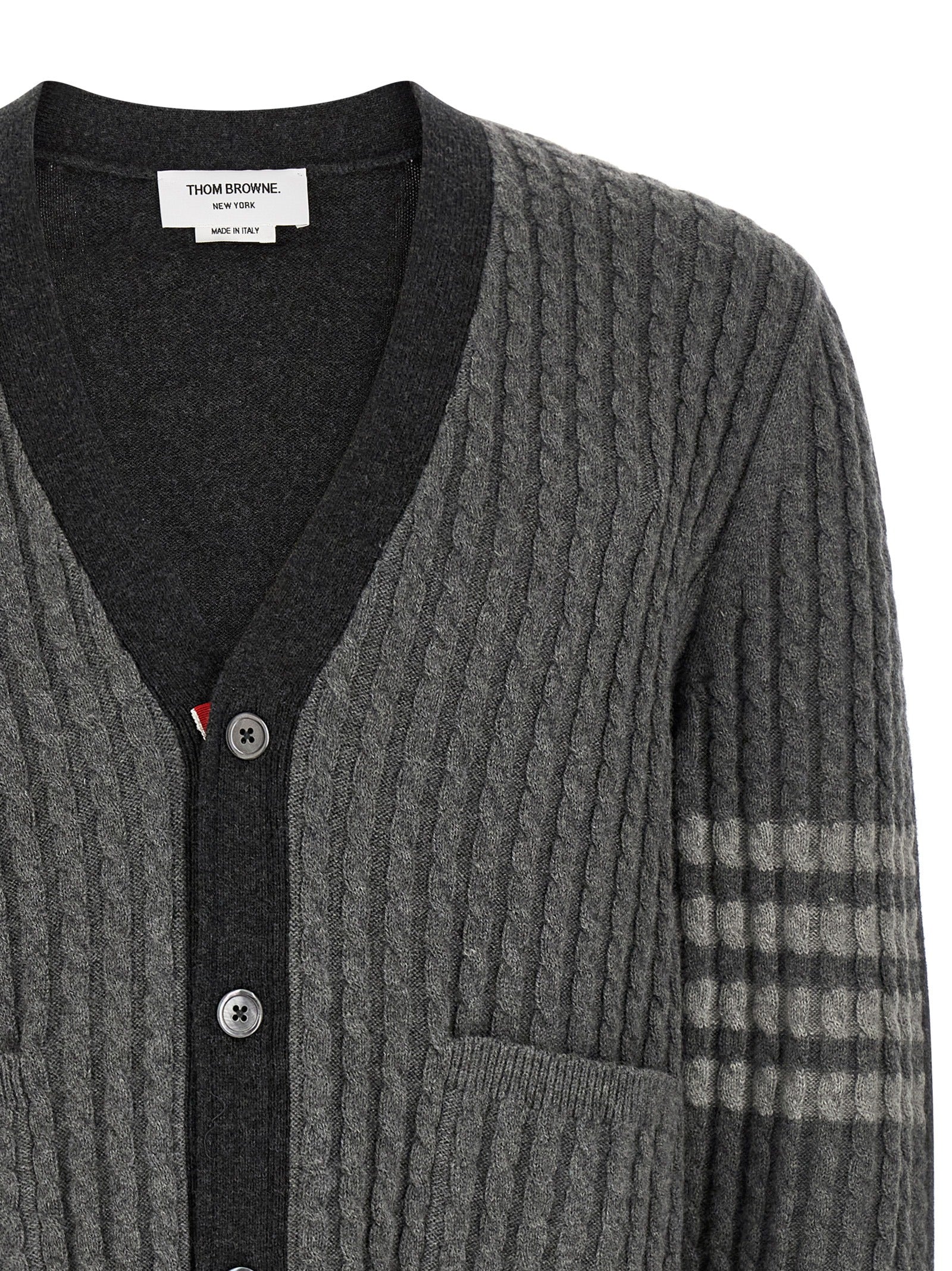 Thom Browne Gray Virgin Wool Men's Cardigan