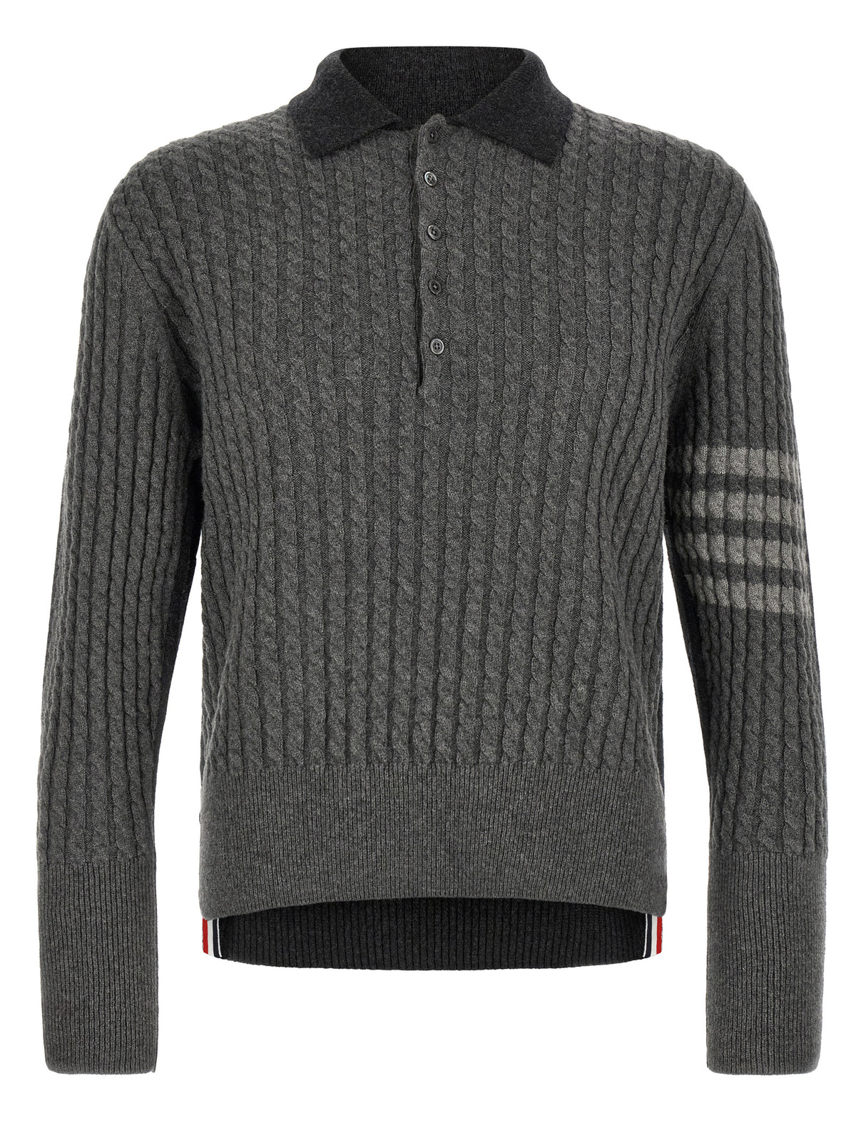 Thom Browne Gray Virgin Wool Polo Men's Shirt