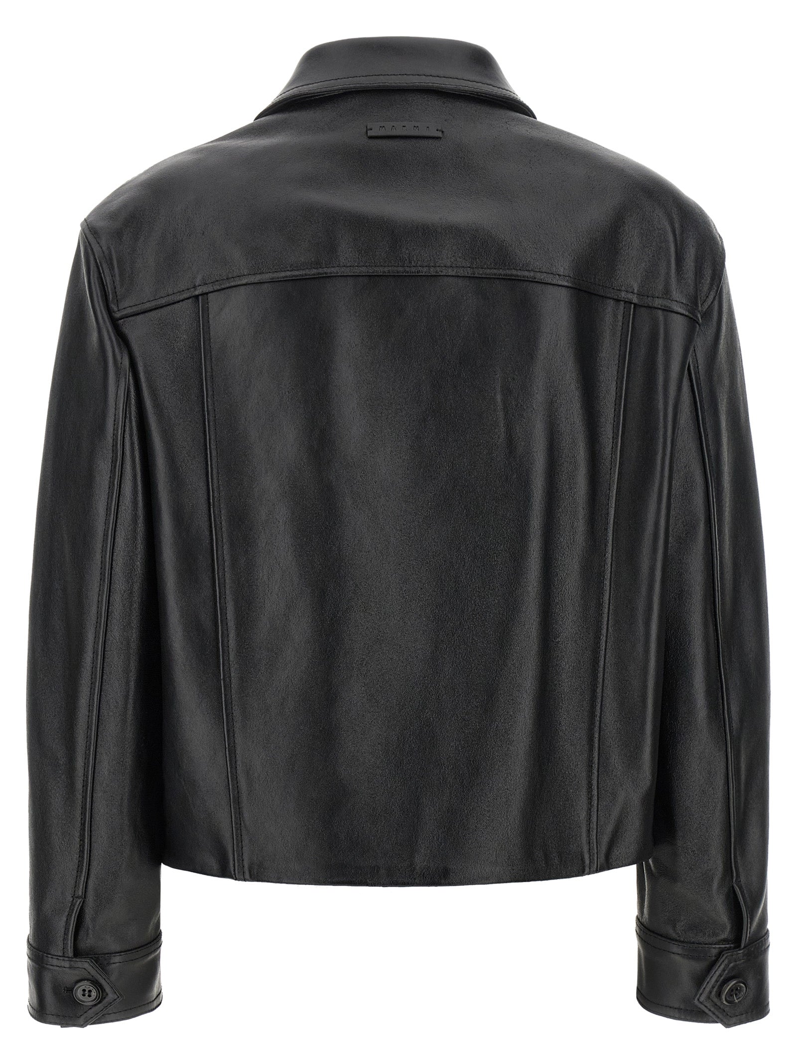 Marni Black Calfskin Leather Women's Jacket