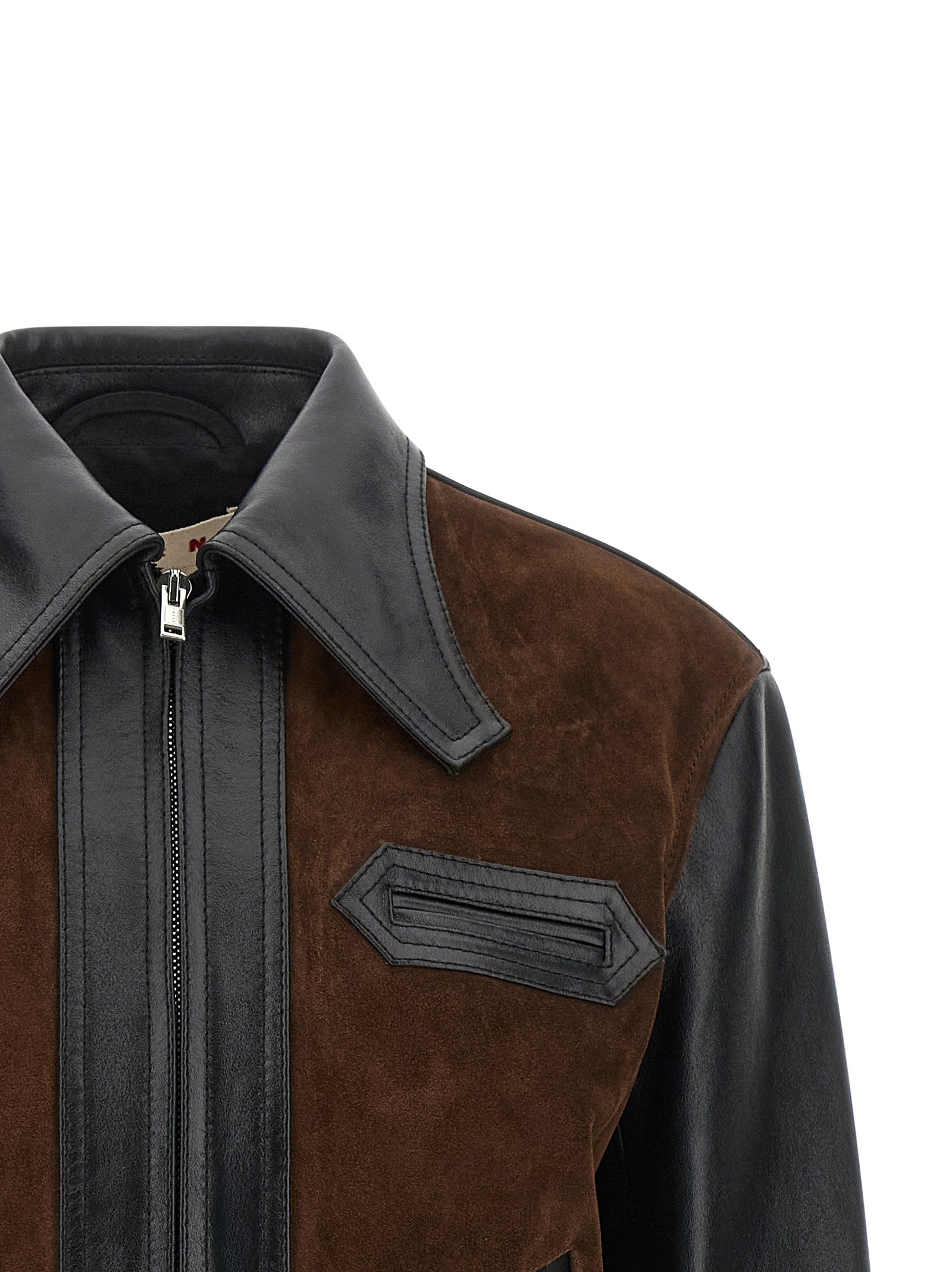 Marni Black Calfskin Leather Women's Jacket