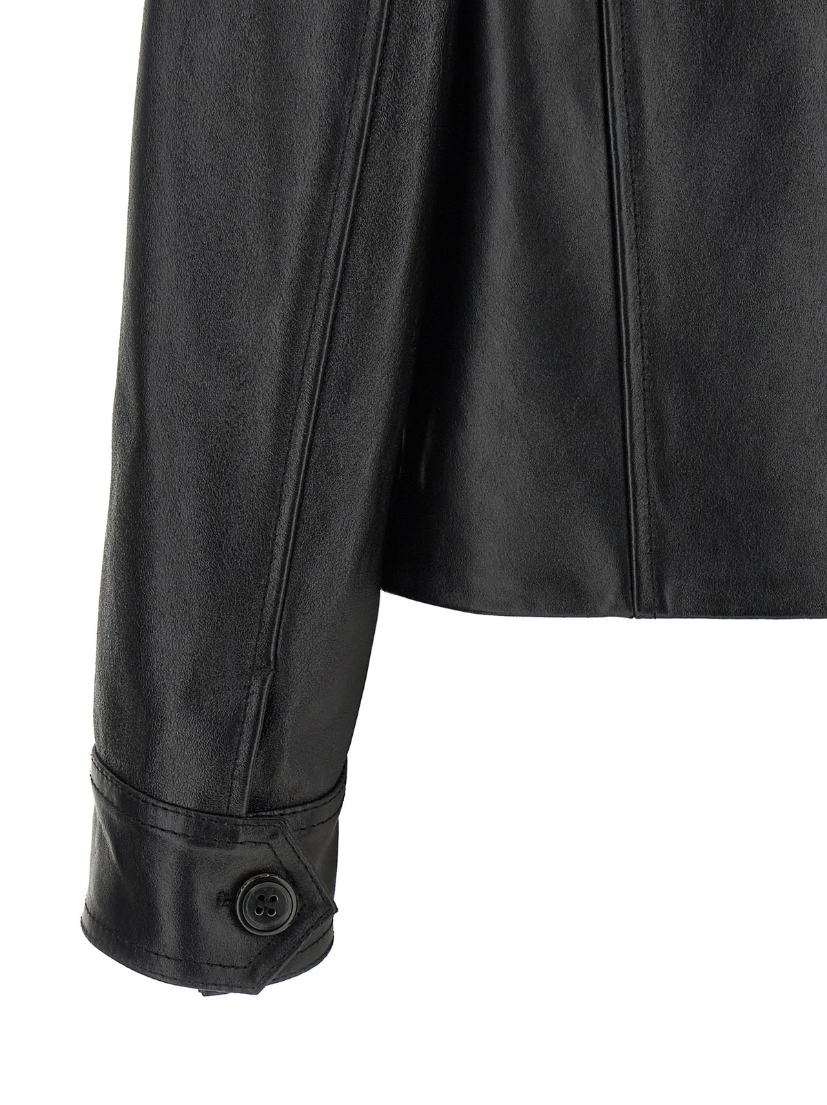 Marni Black Calfskin Leather Women's Jacket