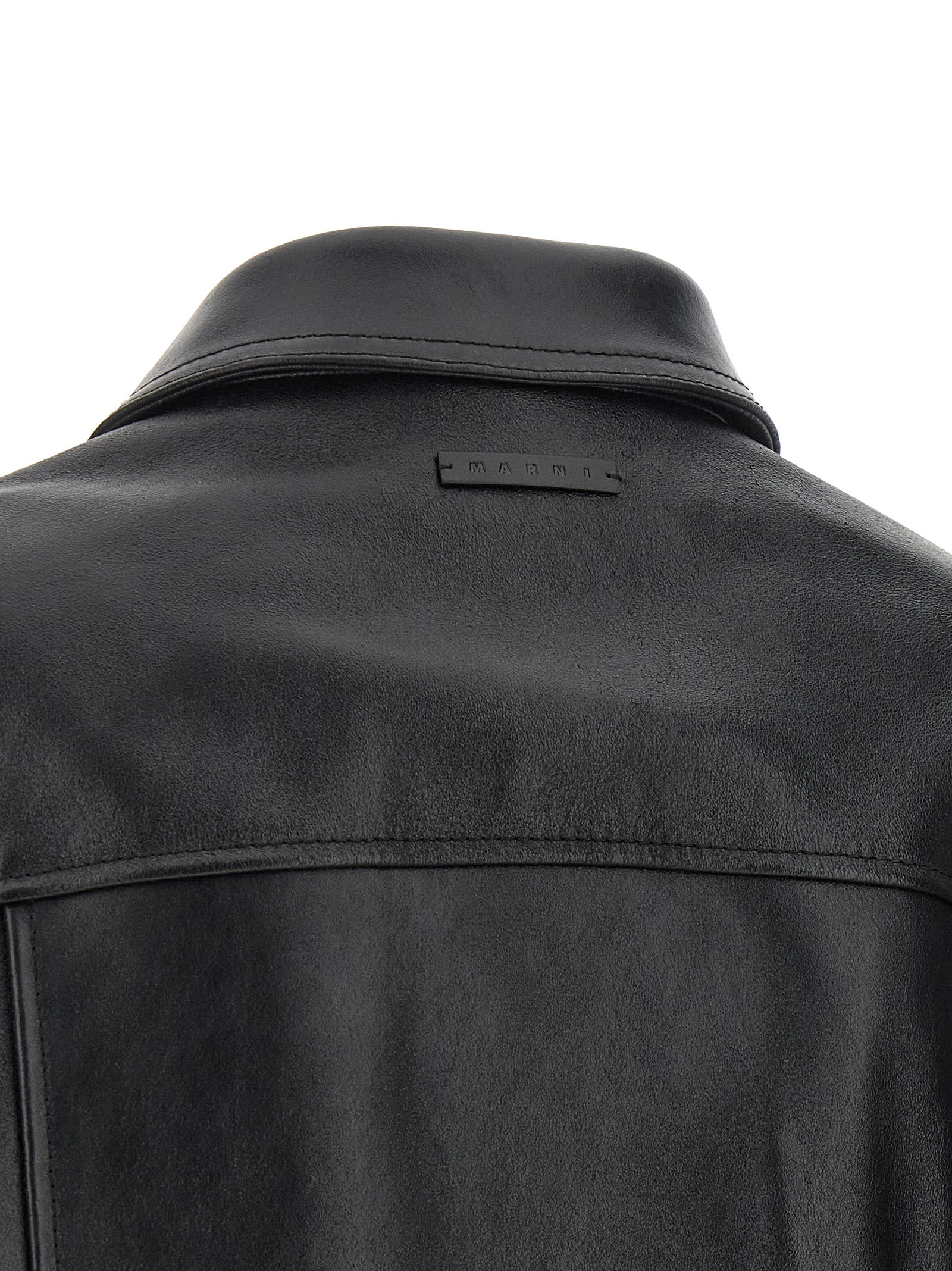 Marni Black Calfskin Leather Women's Jacket