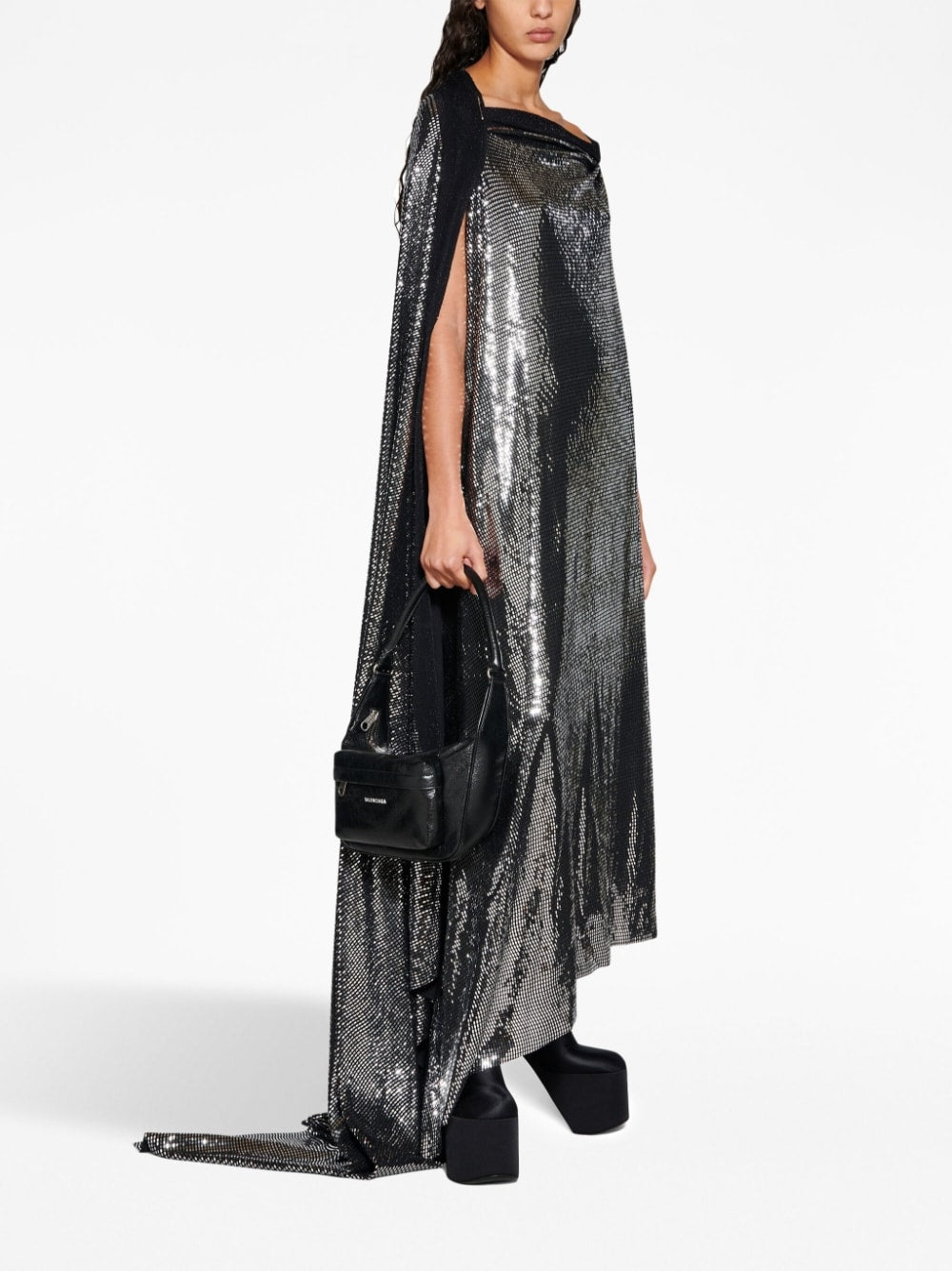 Balenciaga Women's Metallic Effect Midi Dress
