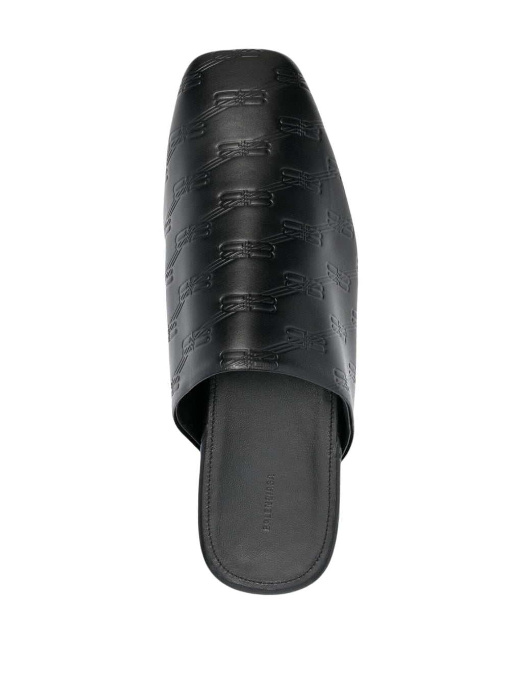 Balenciaga Men's Debossed-Logo Leather Mules